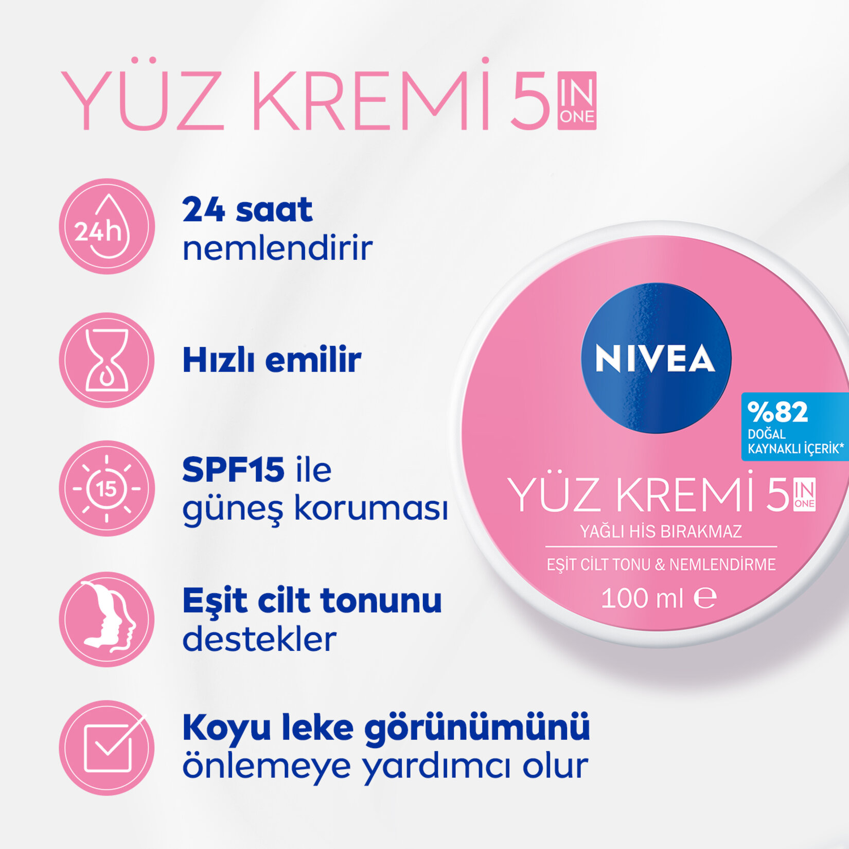 NIVEA Yüz Kremi Eşitleyici Cilt Tonu & Nemlendirme 100 Ml - Görsel 3
