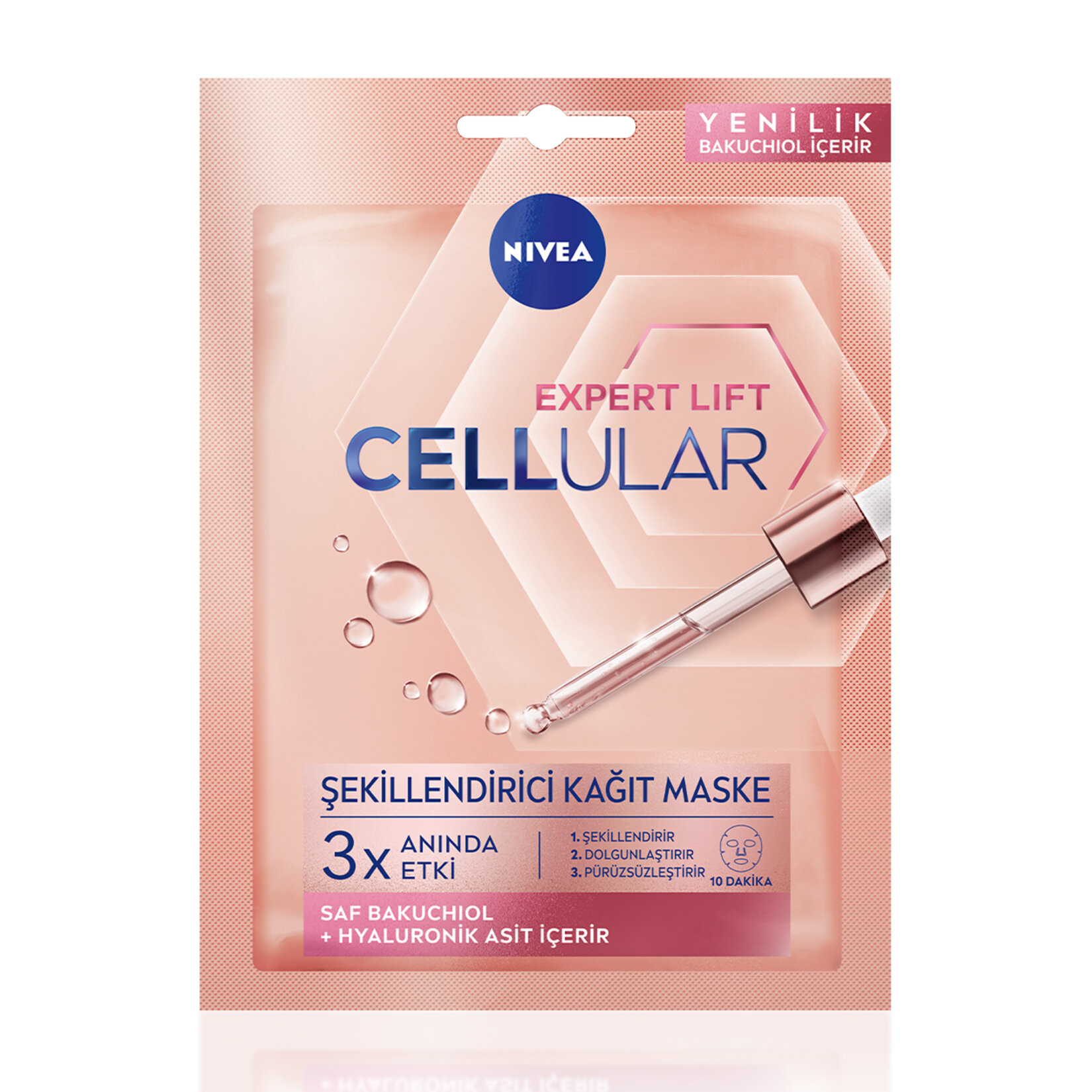 NIVEA Cellular Expert Lift Saf Bakuchiol ve Hyaluronik Asit Yüz Kağıt Maske 1 adet - Görsel 1