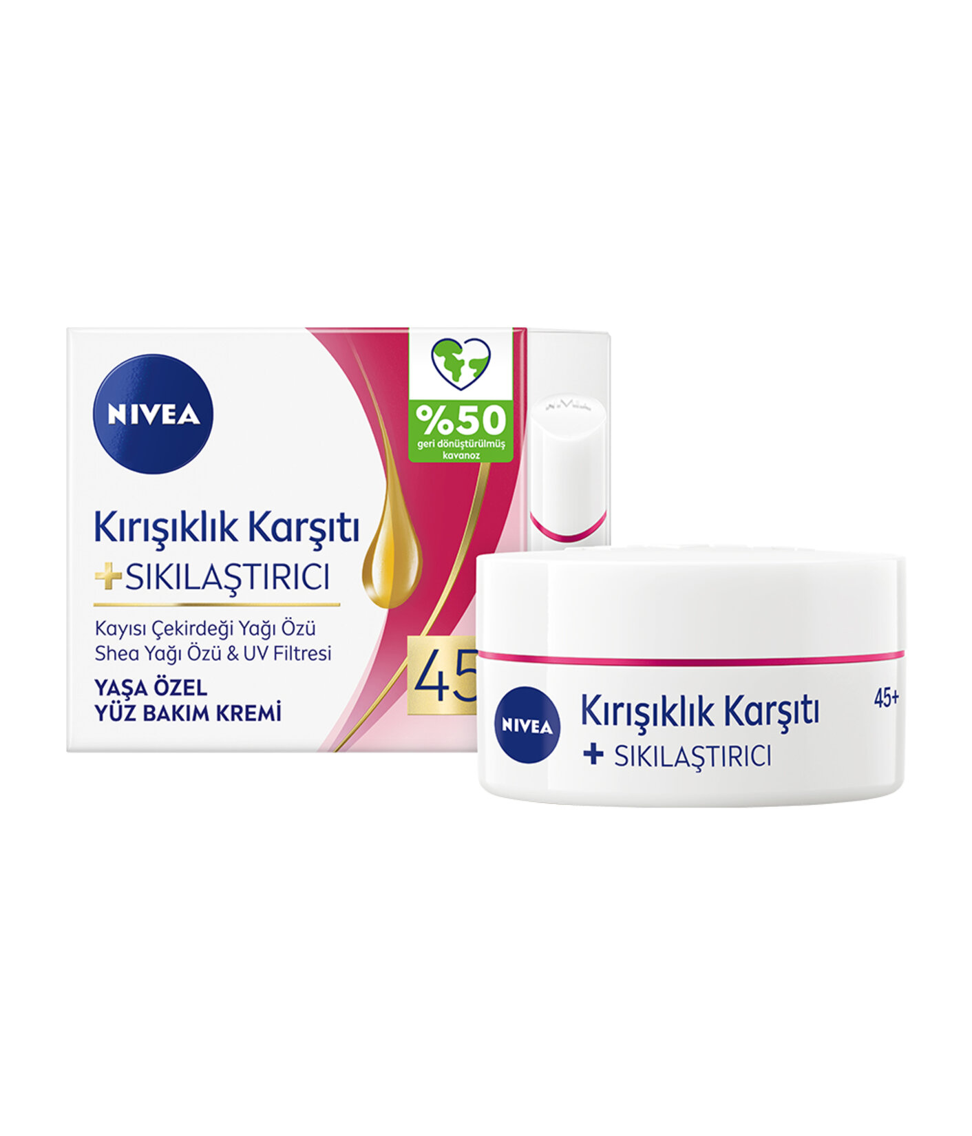 NIVEA Kırışıklık Karşıtı + Sıkılaştırıcı Krem 45+ Yaş 50ml - Görsel 1