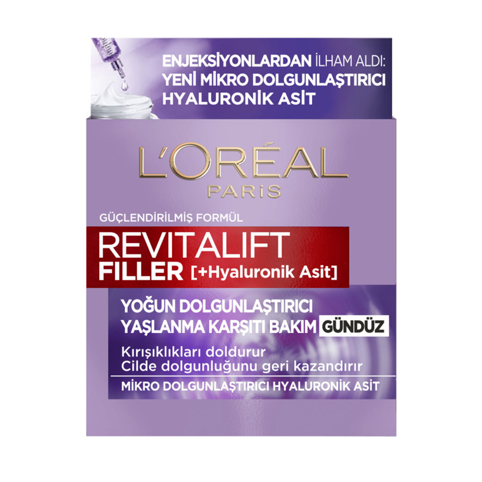 L'Oréal Paris Revitalift Filler Yoğun Dolgunlaştırıcı Yaşlanma Karşıtı Gündüz Kremi Hyaluronik Asit - Görsel 1