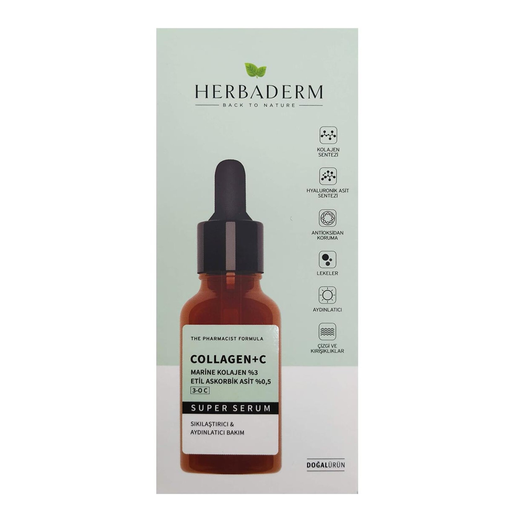 Herbaderm Superserum Collagen + Vitamin C 30 Ml - Görsel 1
