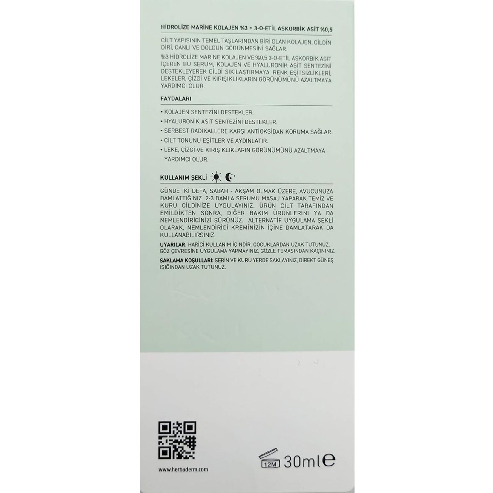 Herbaderm Superserum Collagen + Vitamin C 30 Ml - Görsel 2