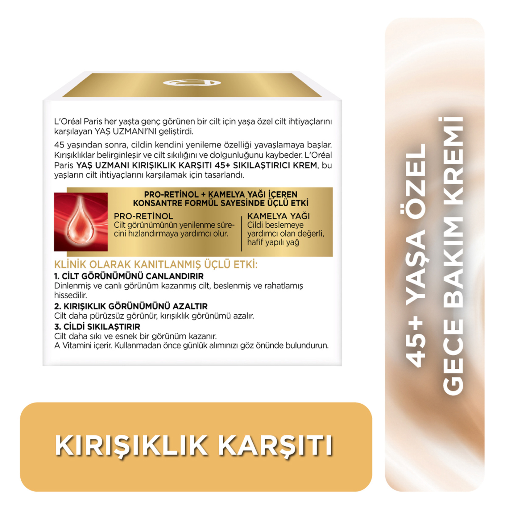 L'Oréal Paris Yaş Uzmanı 45+ Kırışıklık Karşıtı Sıkılaştırıcı Gece Kremi - Görsel 5