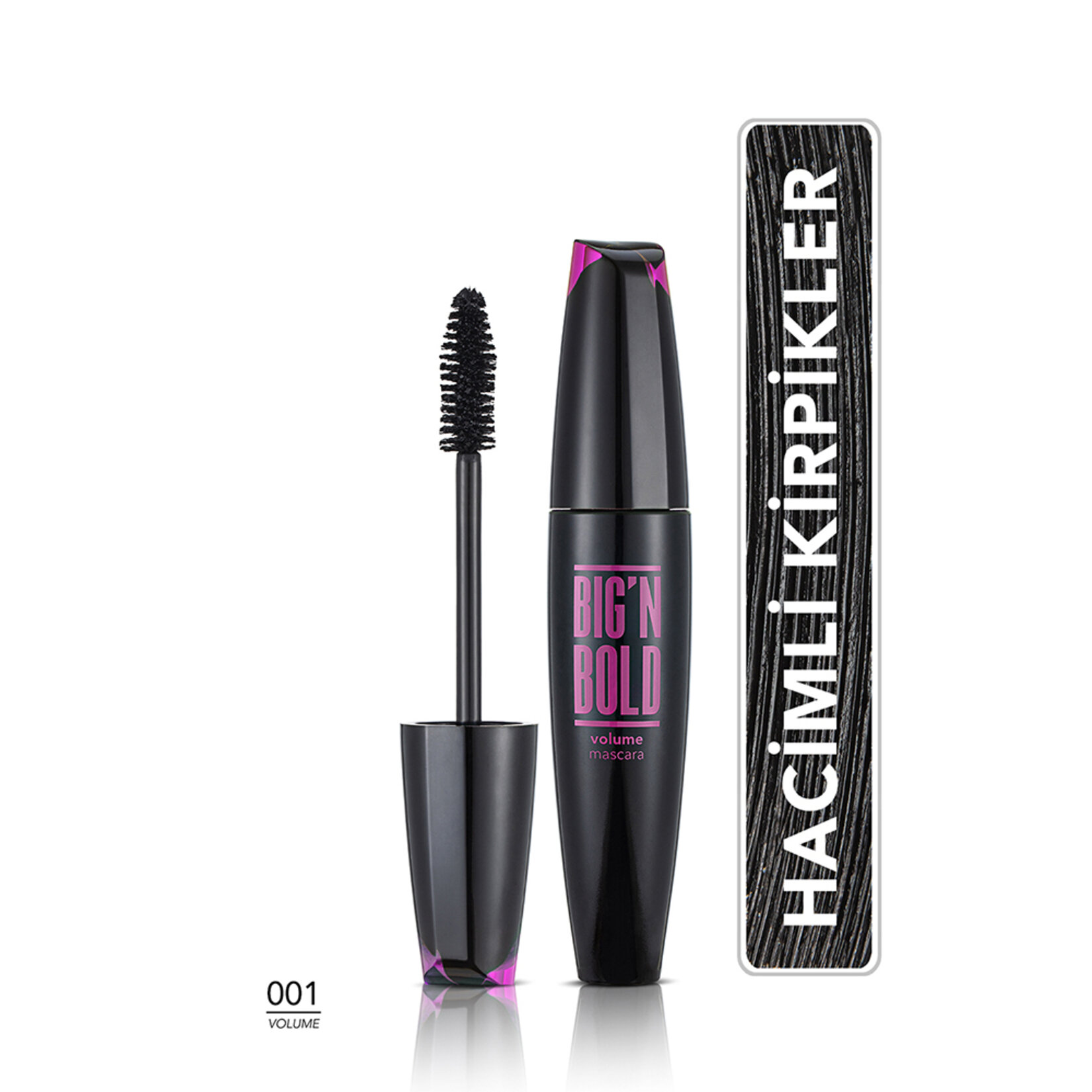 Flormar Big'n Bold Dolgun Görünüm Veren Maskara - 001 (Siyah) - Görsel 2