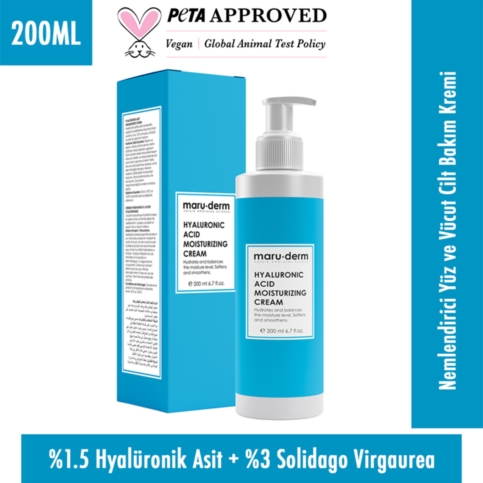 Maruderm Hyalüronik Asit Nemlendirici Krem 200 Ml - Görsel 2