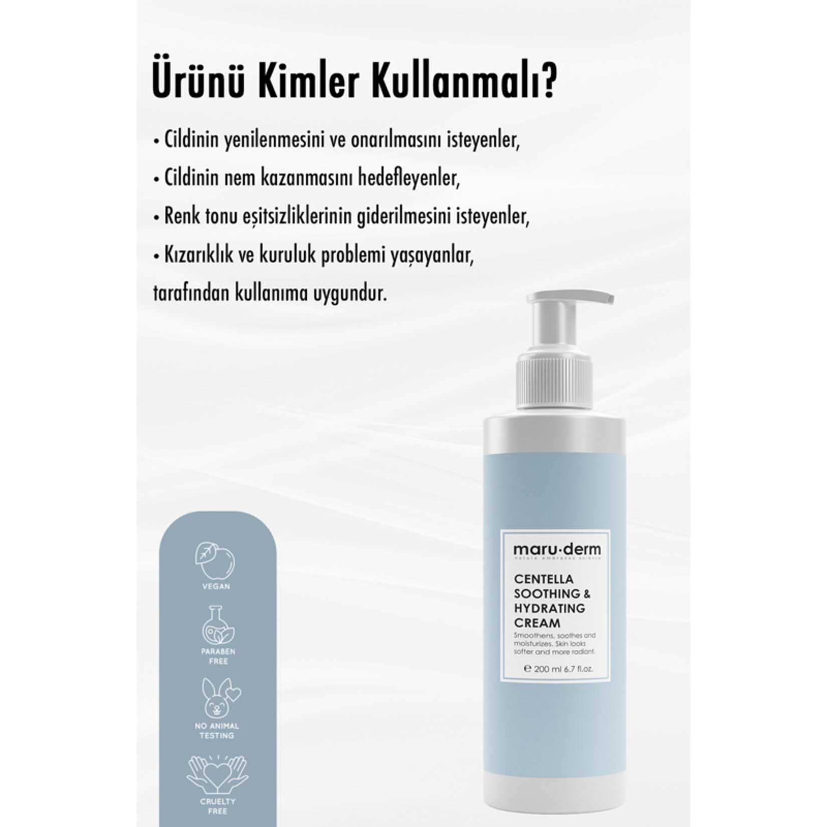 Maruderm Cica Centella Cilt Bakım Kremi 200 ML