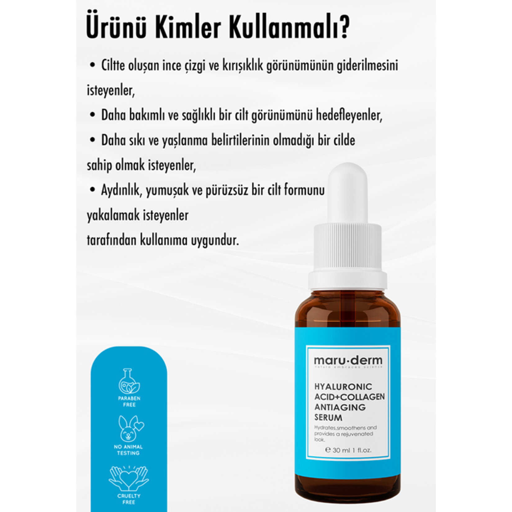 Maruderm Hyalüronik Asit & Kolajen Cilt Bakım Serumu 30 ML - Görsel 3