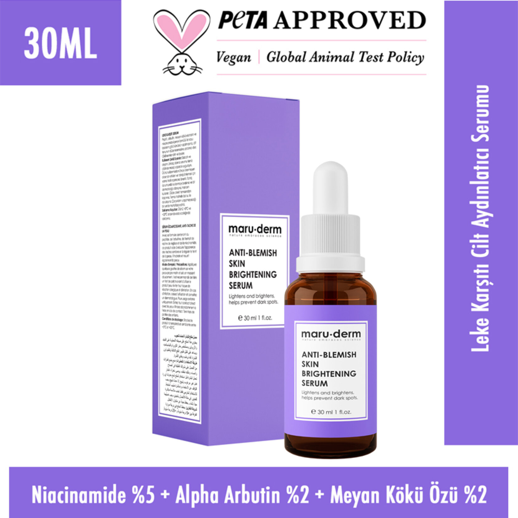 Maruderm Leke Karşıtı ve Beyazlatıcı Cilt Bakım Serumu 30 ML - Görsel 2