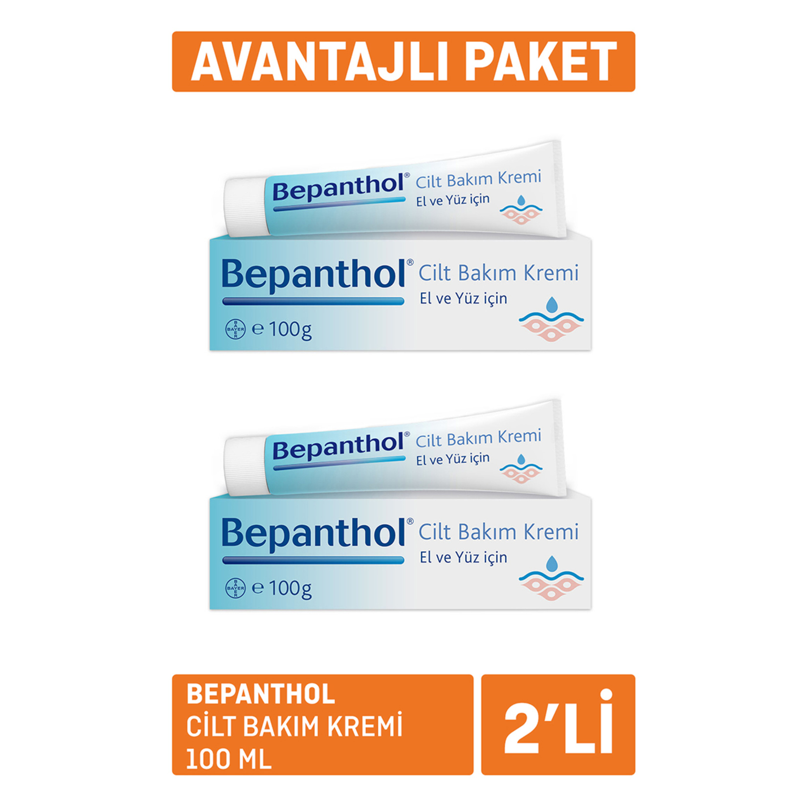 Bepanthol Cilt Bakım Kremi 2x100 Ml