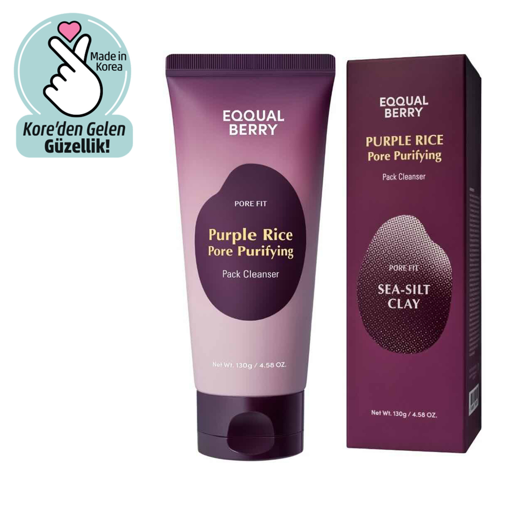 Eqqualberry Purple Rice Pore Pack Cleanser 130 G