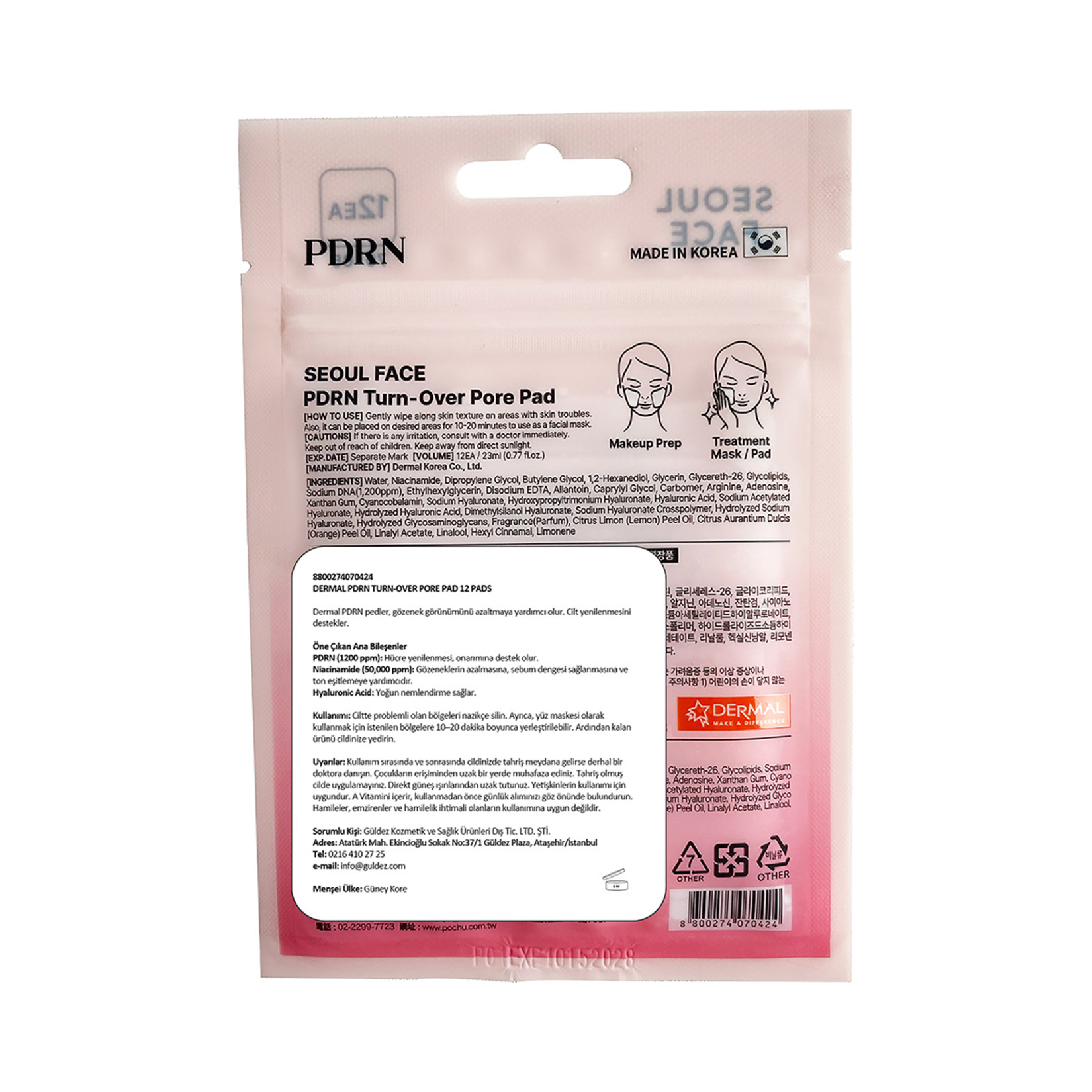 Dermal Pdrn Toner Cotton 12 Ped - Görsel 2
