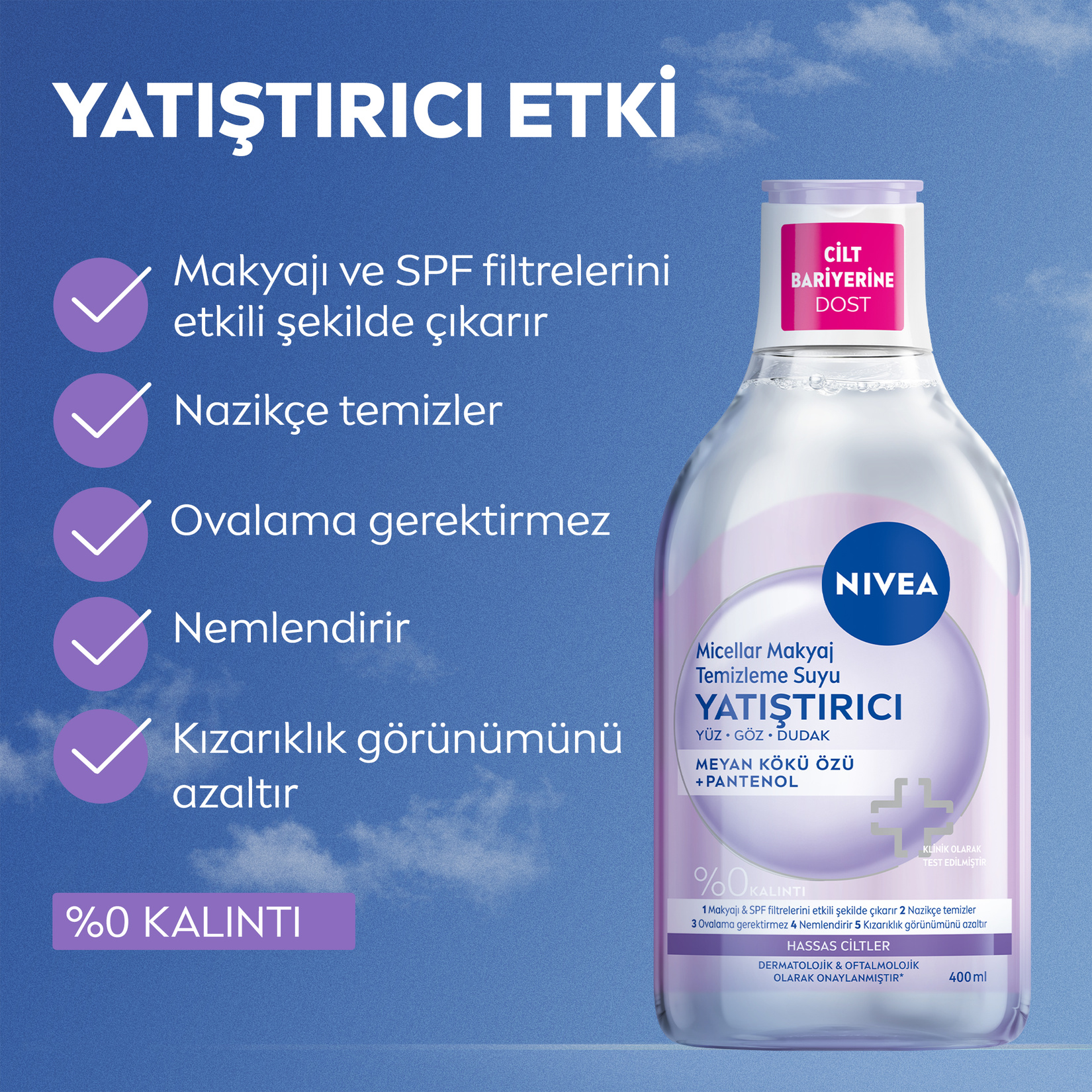 NIVEA Yatıştırıcı Micellar Makyaj Temizleme Suyu 400 Ml - Görsel 3