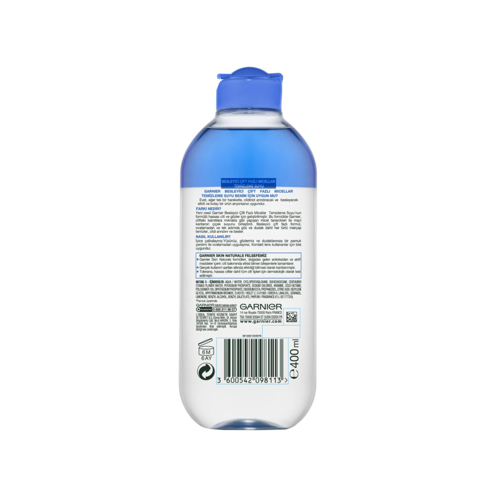 Garnier Besleyici Çift Fazlı Micellar Temizleme Suyu 400ML - Görsel 2