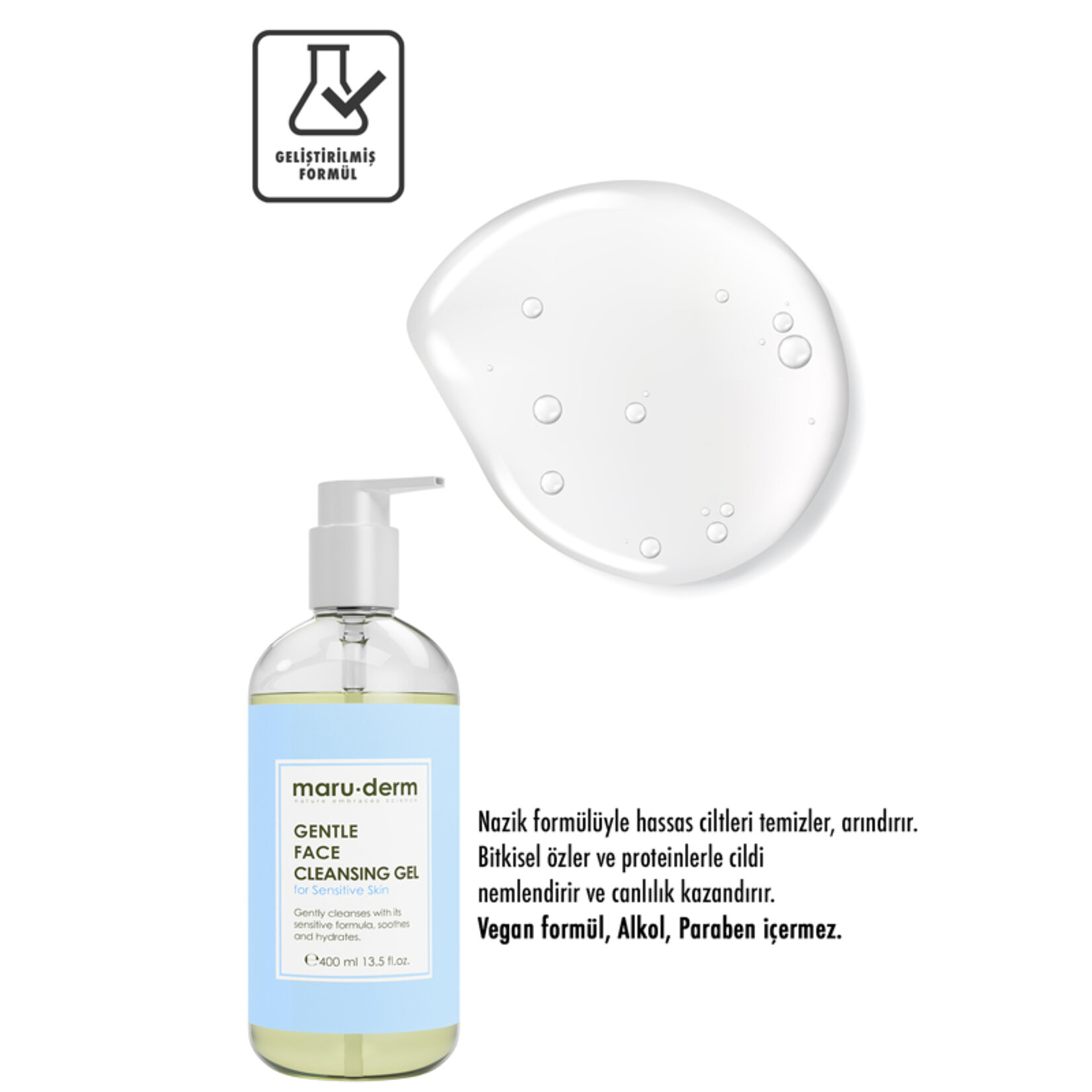 Maruderm Hassas Ciltler İçin Yüz Yıkama Jeli 400Ml - Görsel 3