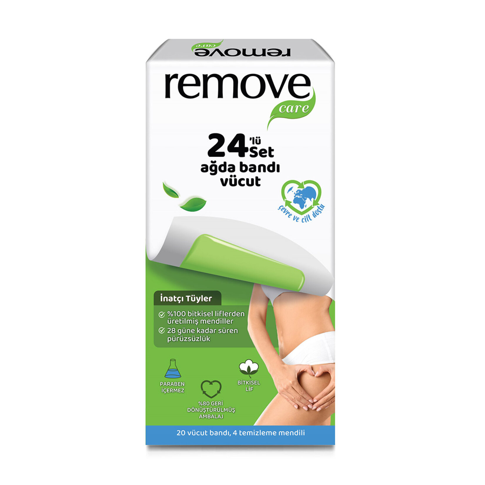 Remove Care Vücut Ağda Bandı İnatçı & Sık Tüyler 20'li