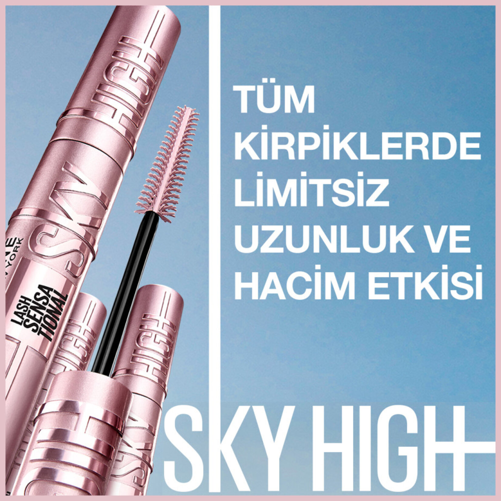 Maybelline New York Lash Sens Sky High Suya Dayanıklı Maskara - Görsel 5