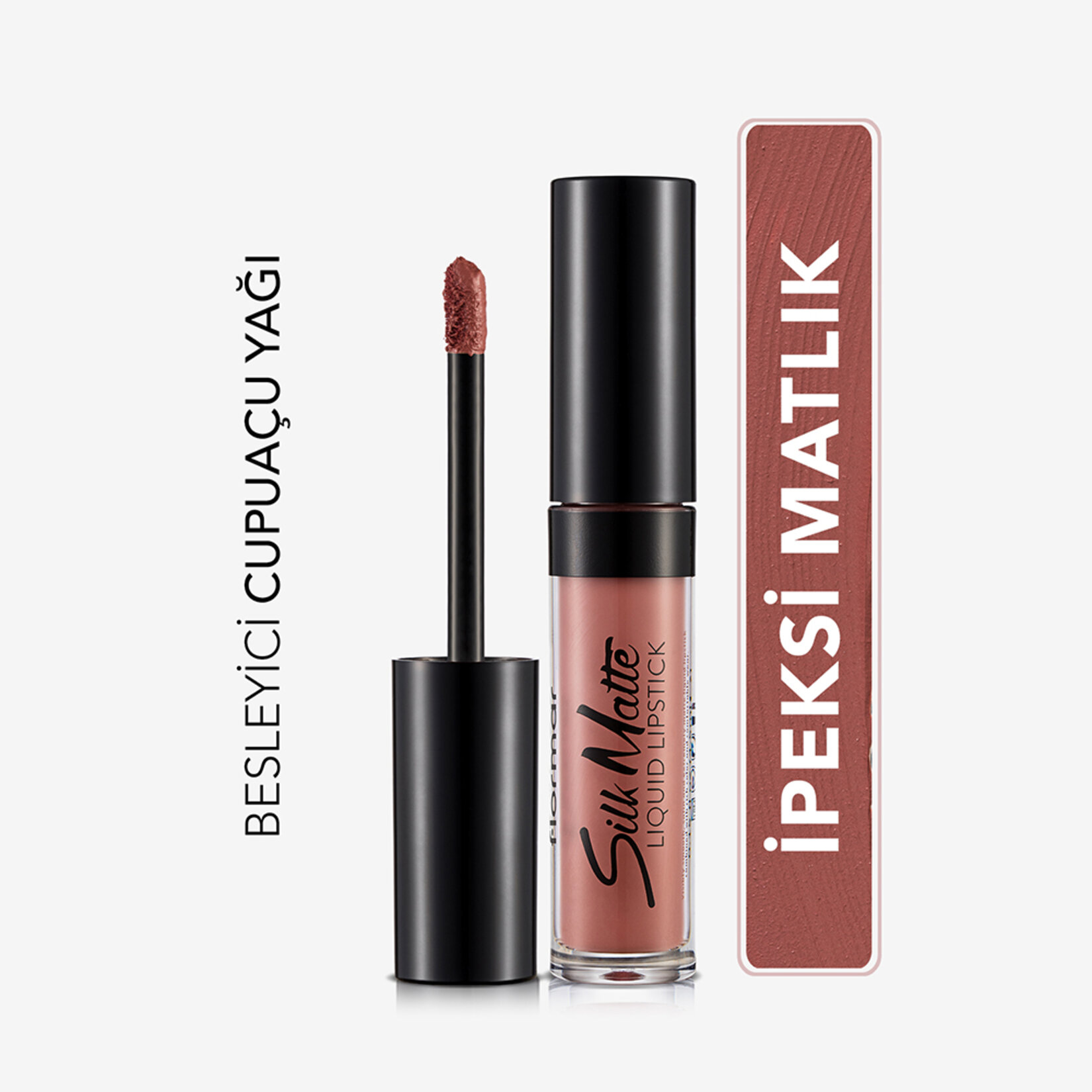 Flormar Silk Matte Uzun Süre Kalıcı İpeksi Dokulu Likit Mat Ruj - 002 Fall Rose - Görsel 2