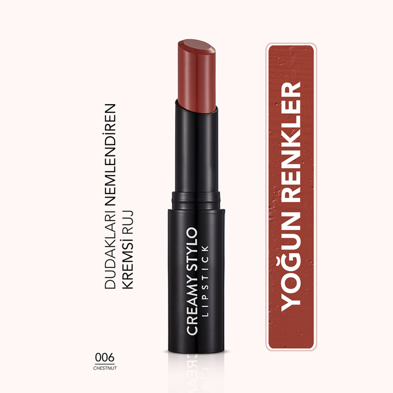 Flormar Creamy Stylo Yoğun Renk Veren Yarı Parlak Stick Stick Ruj - 005 Chestnut - Görsel 2