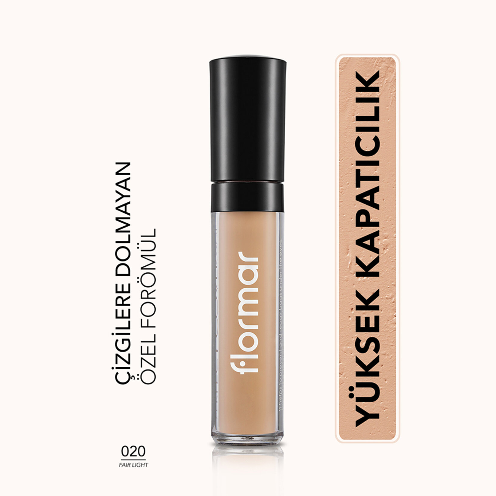 Flormar Perfect Coverage İnce Yapılı ve Doğal Bitişli Likit Kapatıcı - 020 Fair/Light - Görsel 2