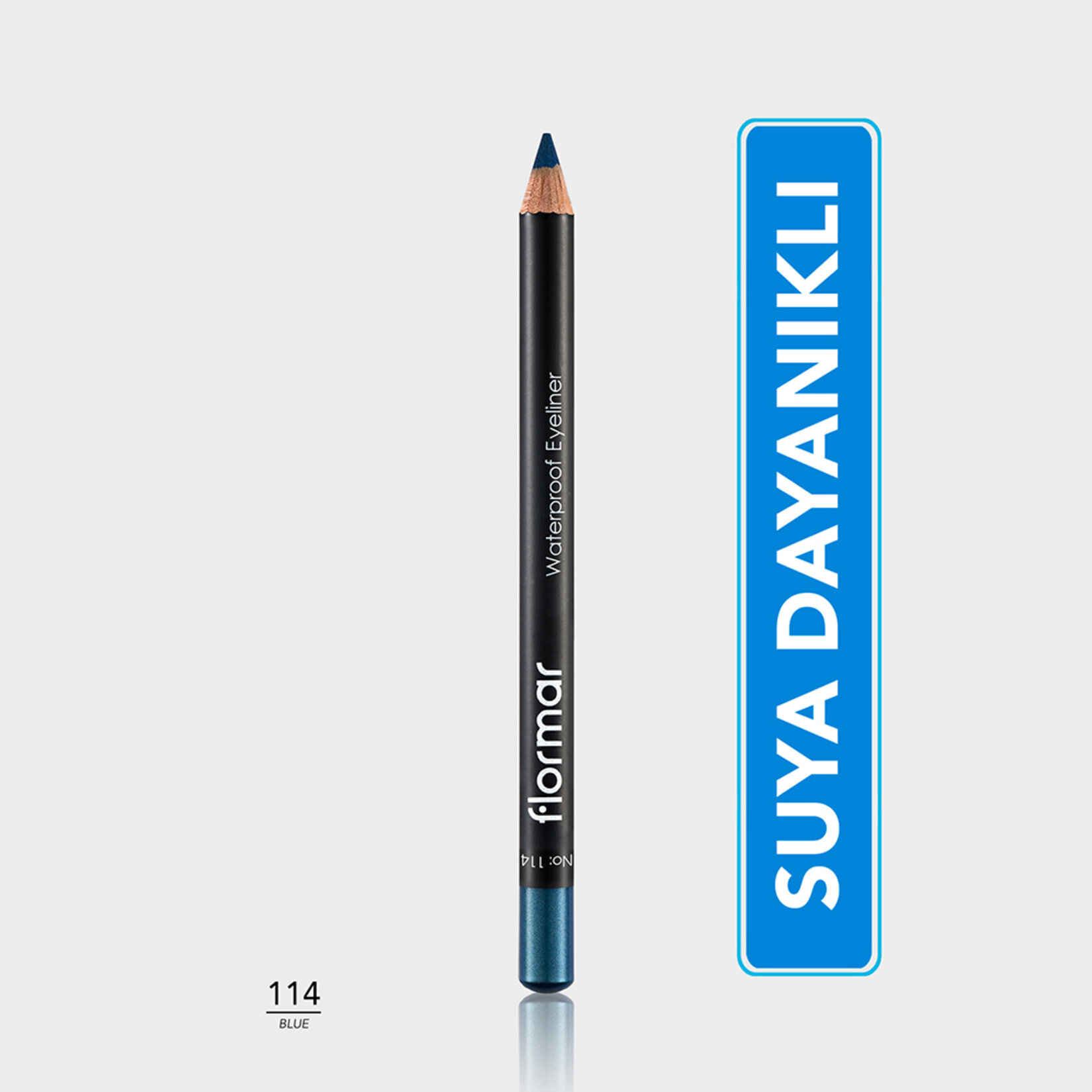 Flormar Sudan Etkilenmeyen Yoğun Pigmentli Mat Göz Kalemi - 114 Blue Sky - Görsel 2
