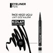 Flormar Yoğun Renk Veren Mat Kalem Likit Eyeliner - 001 Black - Görsel 4