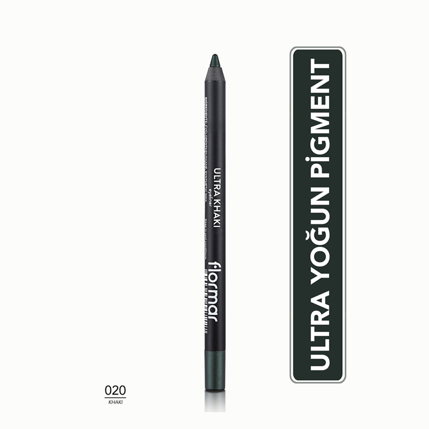 Flormar Ultra Eyeliner Yoğun Renk Veren Kremsi Dokulu Göz Kalemi - 020 Khaki - Görsel 2