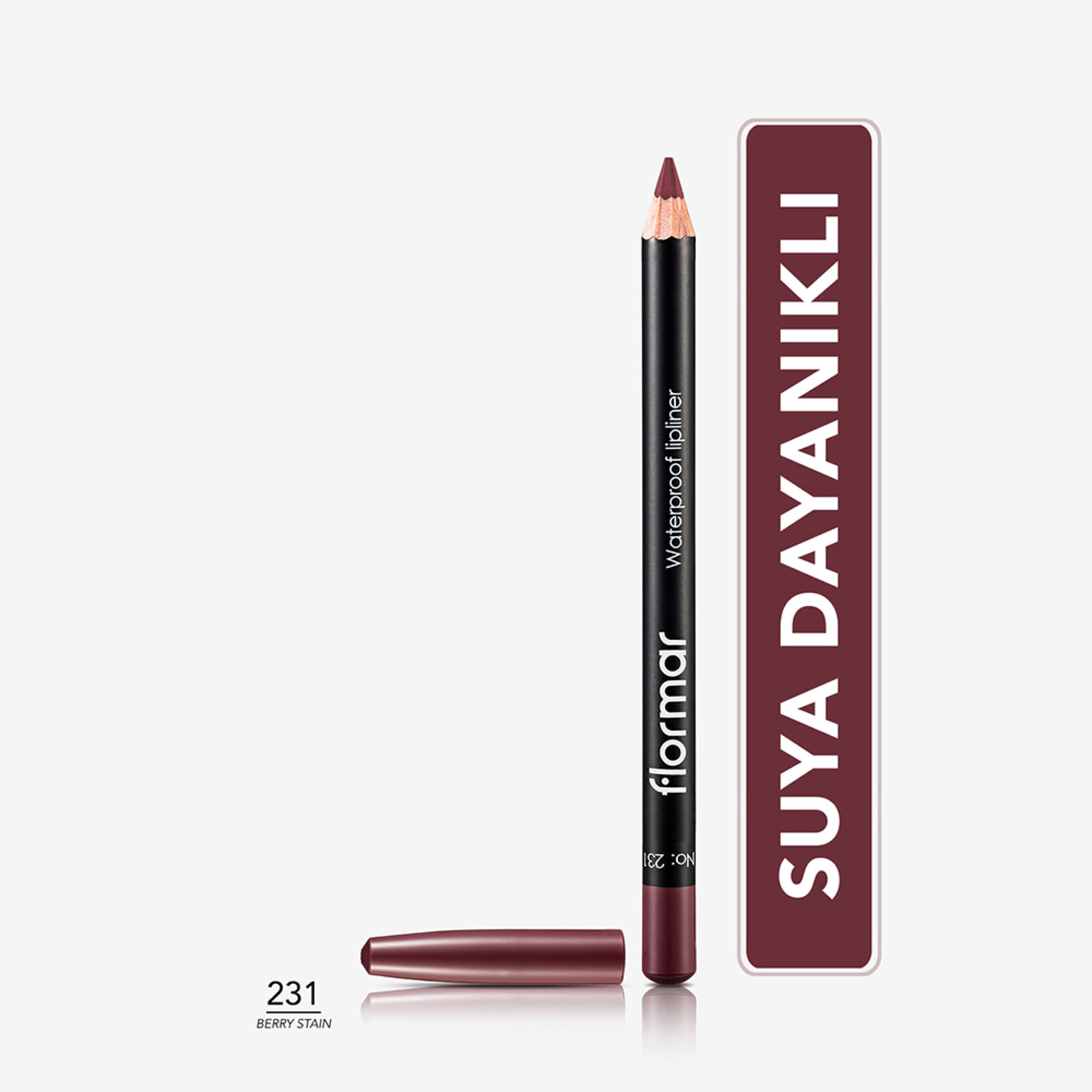 Flormar Sudan Etkilenmeyen Yoğun Pigmentli Mat Dudak Kalemi - 231 Berry Stain - Görsel 2