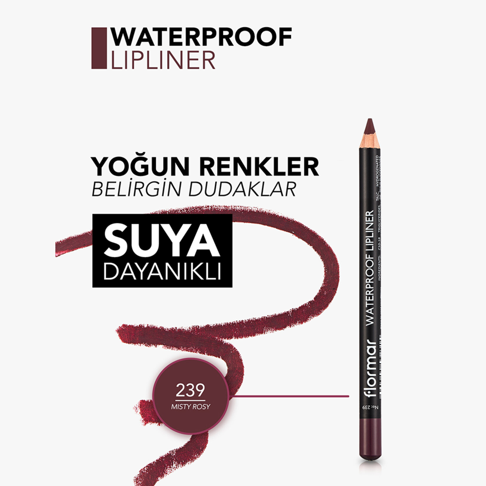 Flormar Sudan Etkilenmeyen Yoğun Pigmentli Mat Dudak Kalemi - 239 Misty Rose - Görsel 5