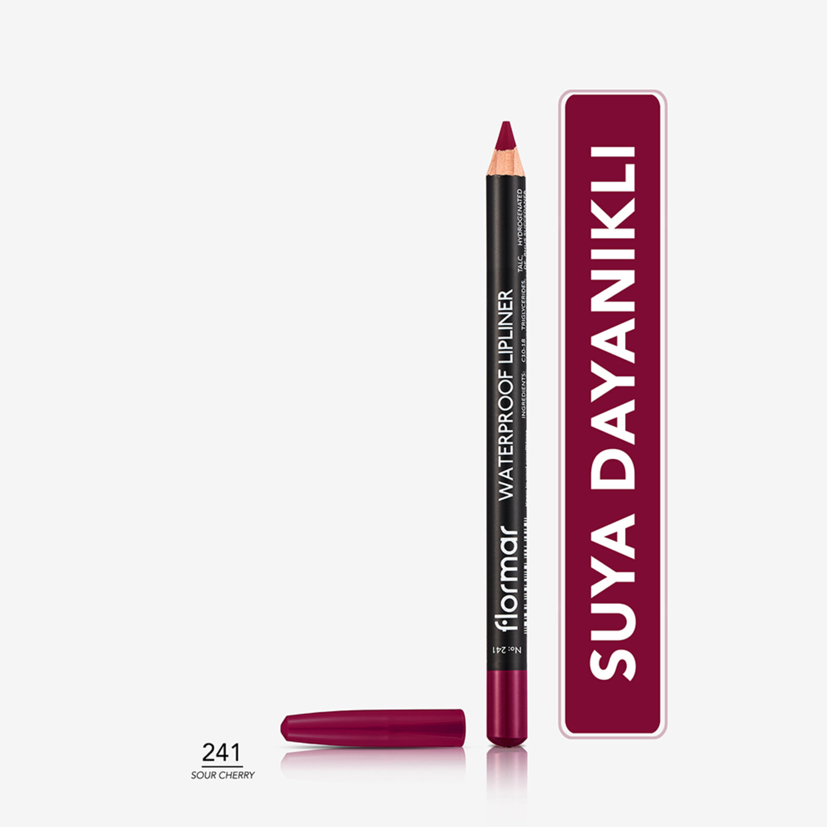 Flormar Sudan Etkilenmeyen Yoğun Pigmentli Mat Dudak Kalemi - 241 Sour Cherry - Görsel 2