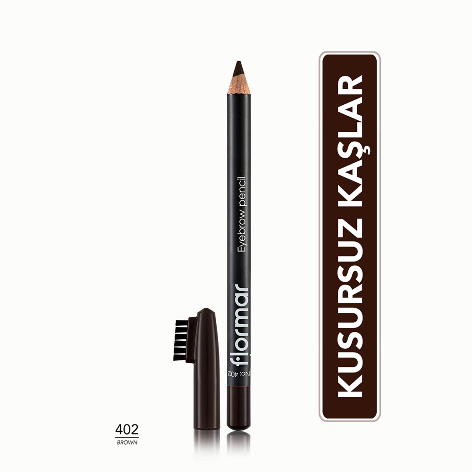 Flormar Doğal Görünüm Veren Fırçalı Kaş Kalemi - 402 Brown - Görsel 2