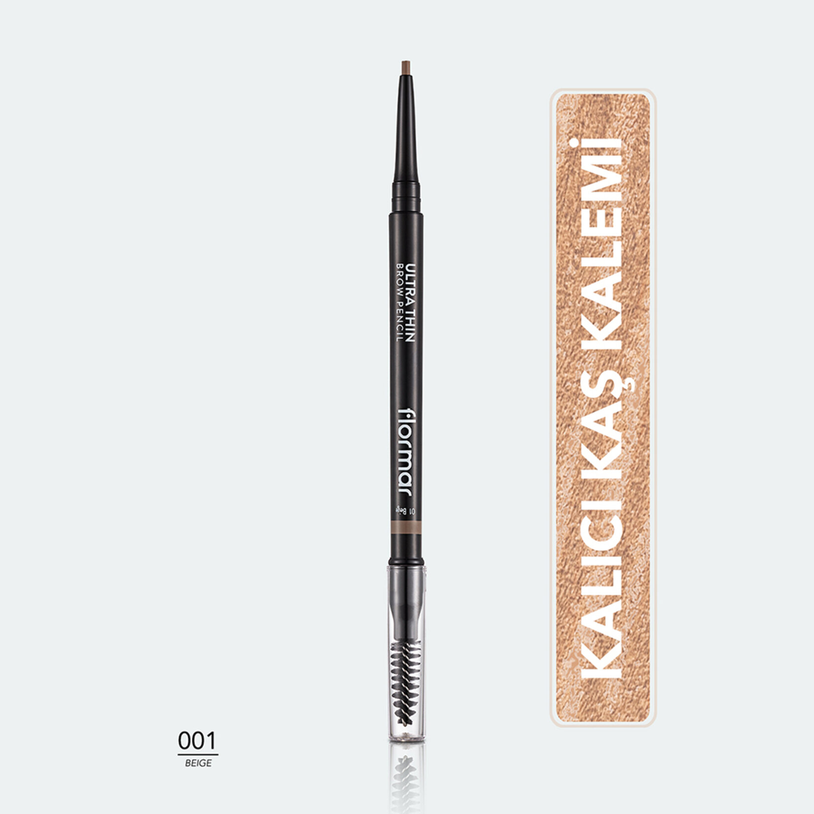 Flormar Ultra Thin Asansörlü ve Fırçalı İnce Uçlu Kaş Kalemi - 001 Beige - Görsel 2