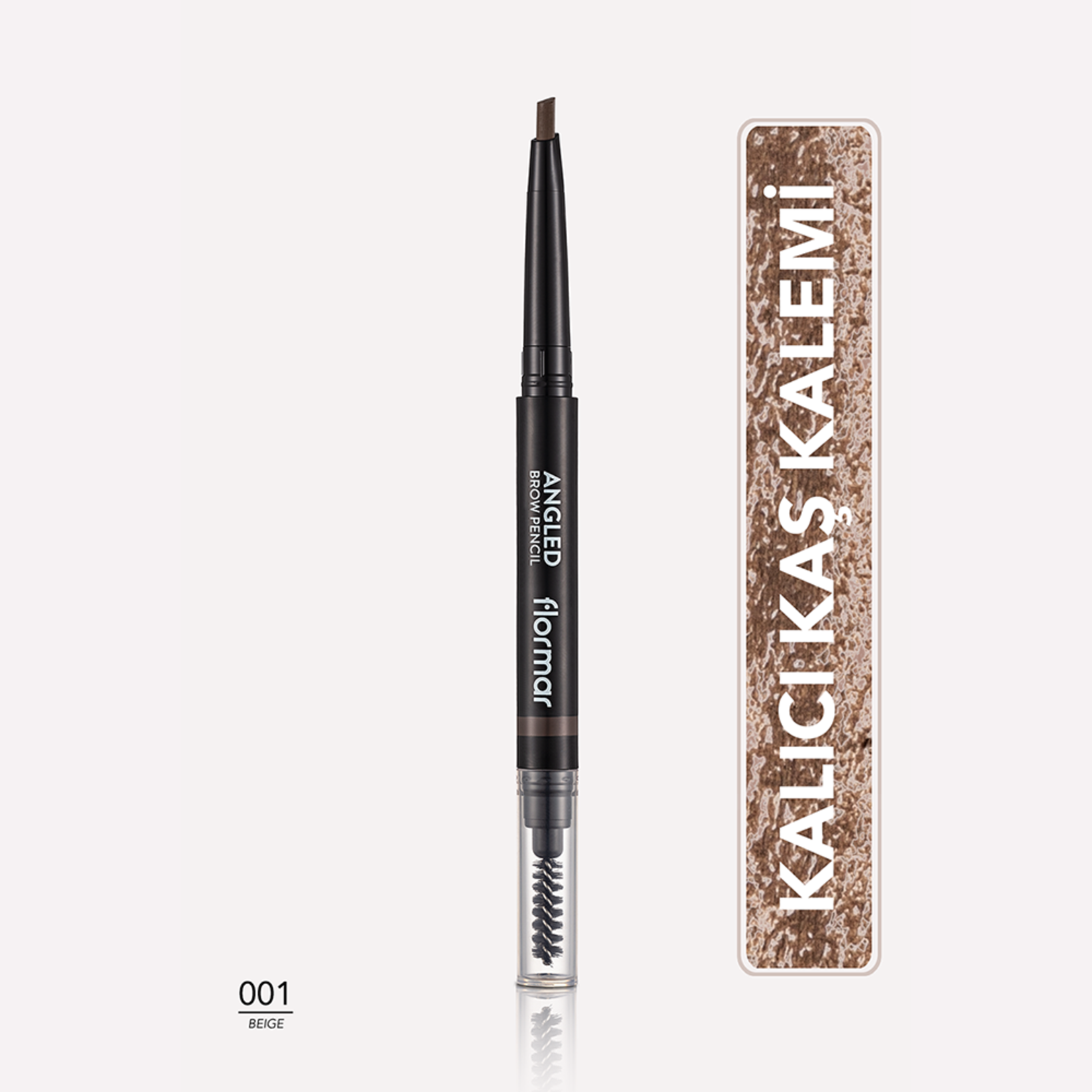 Flormar Angled Kesik Uçlu Kendinden Fırçalı Asansörlü Kaş Kalemi - 001 Beige - Görsel 2