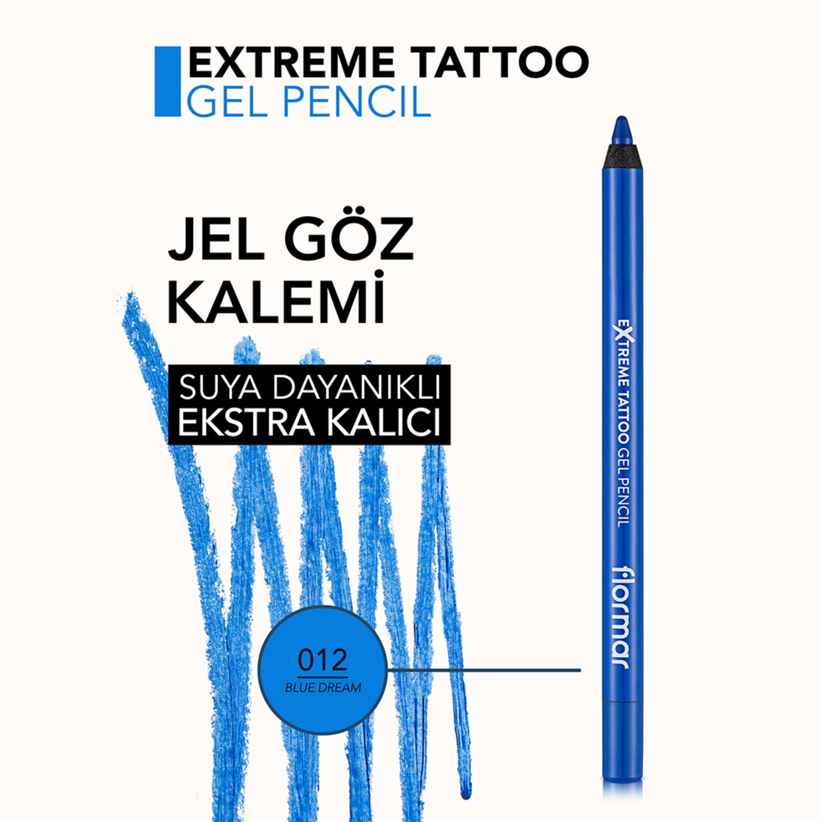 Flormar Extreme Tattoo Yoğun Pigmentli Akmayan Jel Göz Kalemi - 012 Blue Dream - Görsel 5