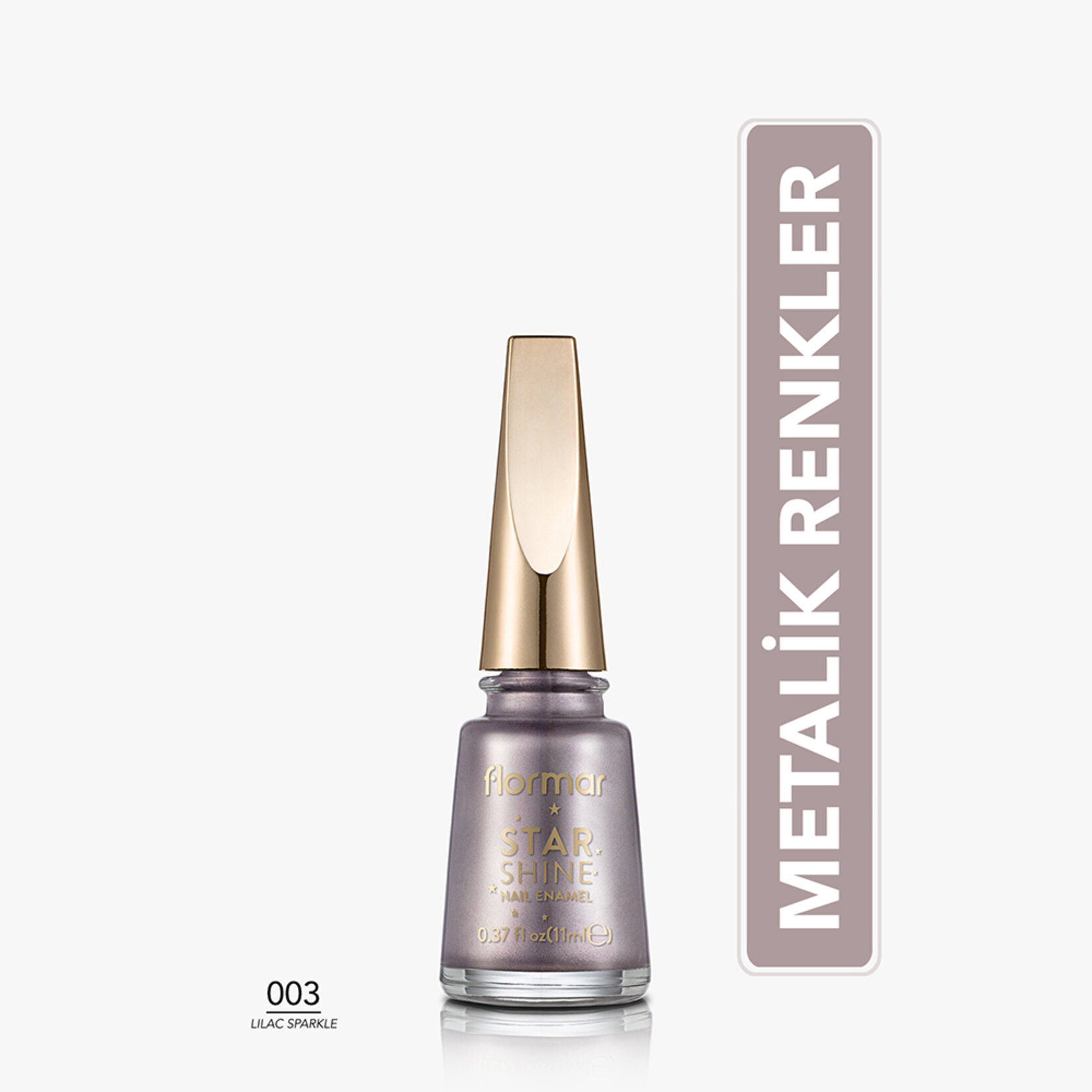 Flormar Star Shine Yoğun Renk Veren Metalik Oje - 003 Lilac Sparkle - Görsel 2