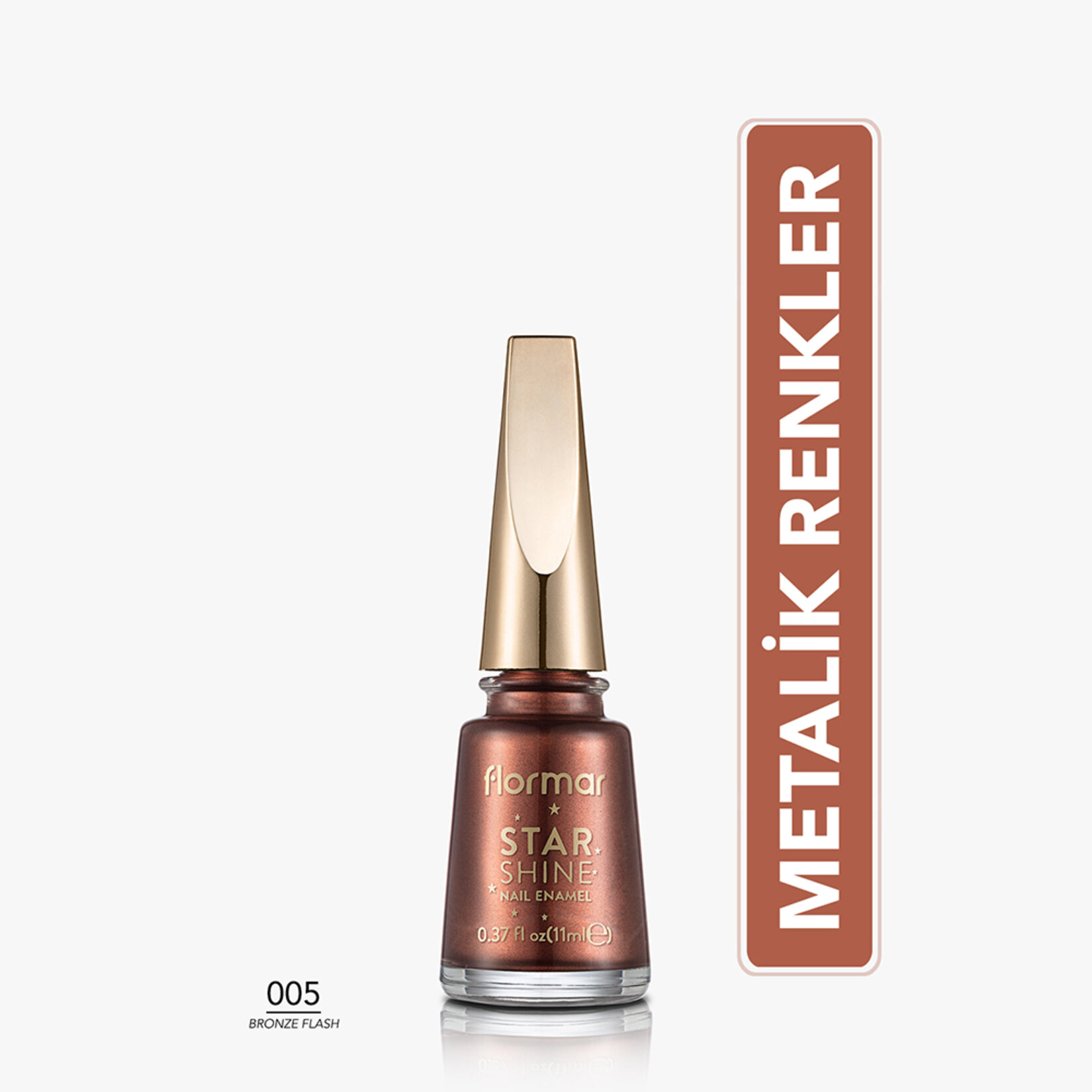 Flormar Star Shine Yoğun Renk Veren Metalik Oje - 005 Bronze Flash - Görsel 2
