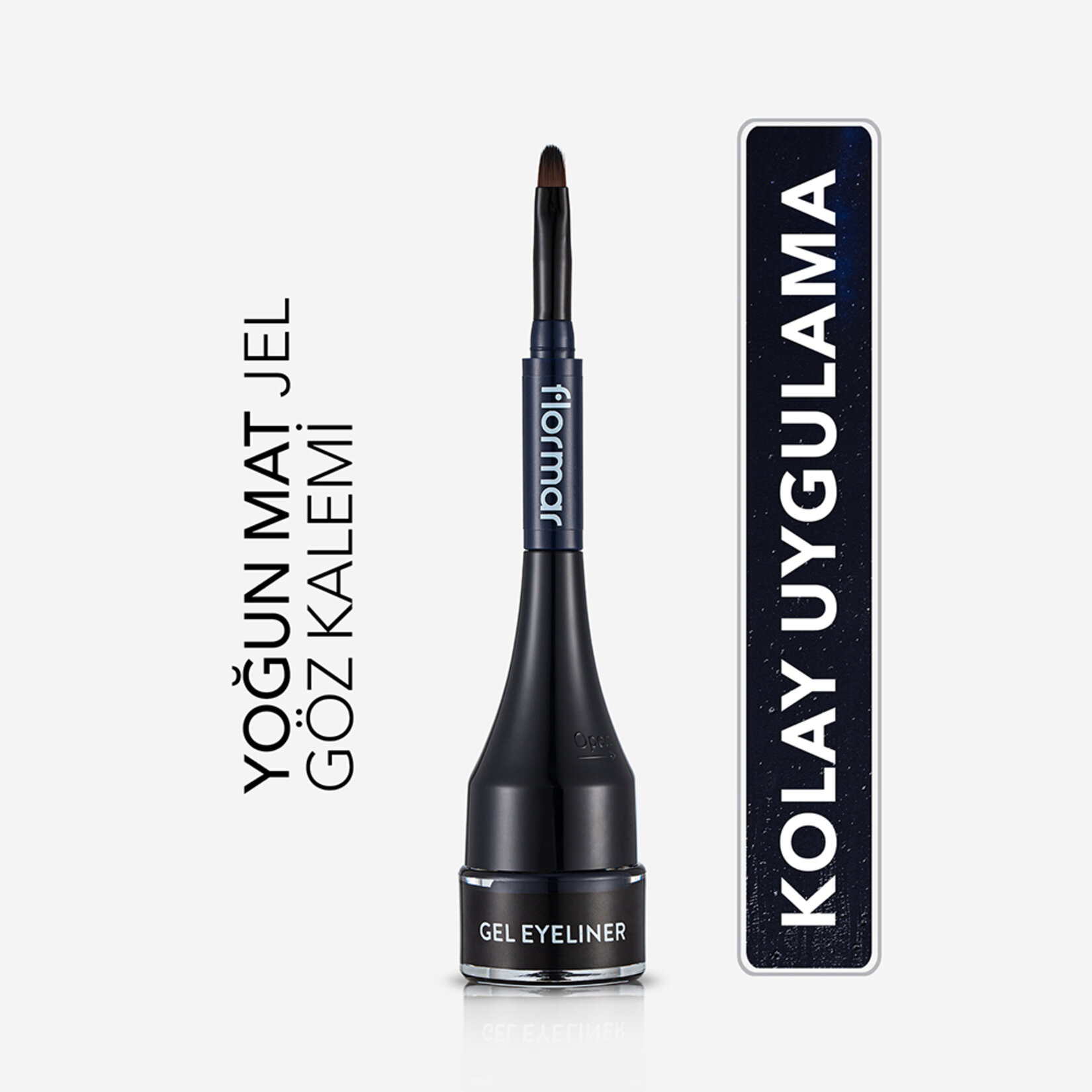 Flormar Yoğun Pigmentli ve Kremsi Dokulu Mat Jel Eyeliner - 002 Ocean Blue (New) - Görsel 4