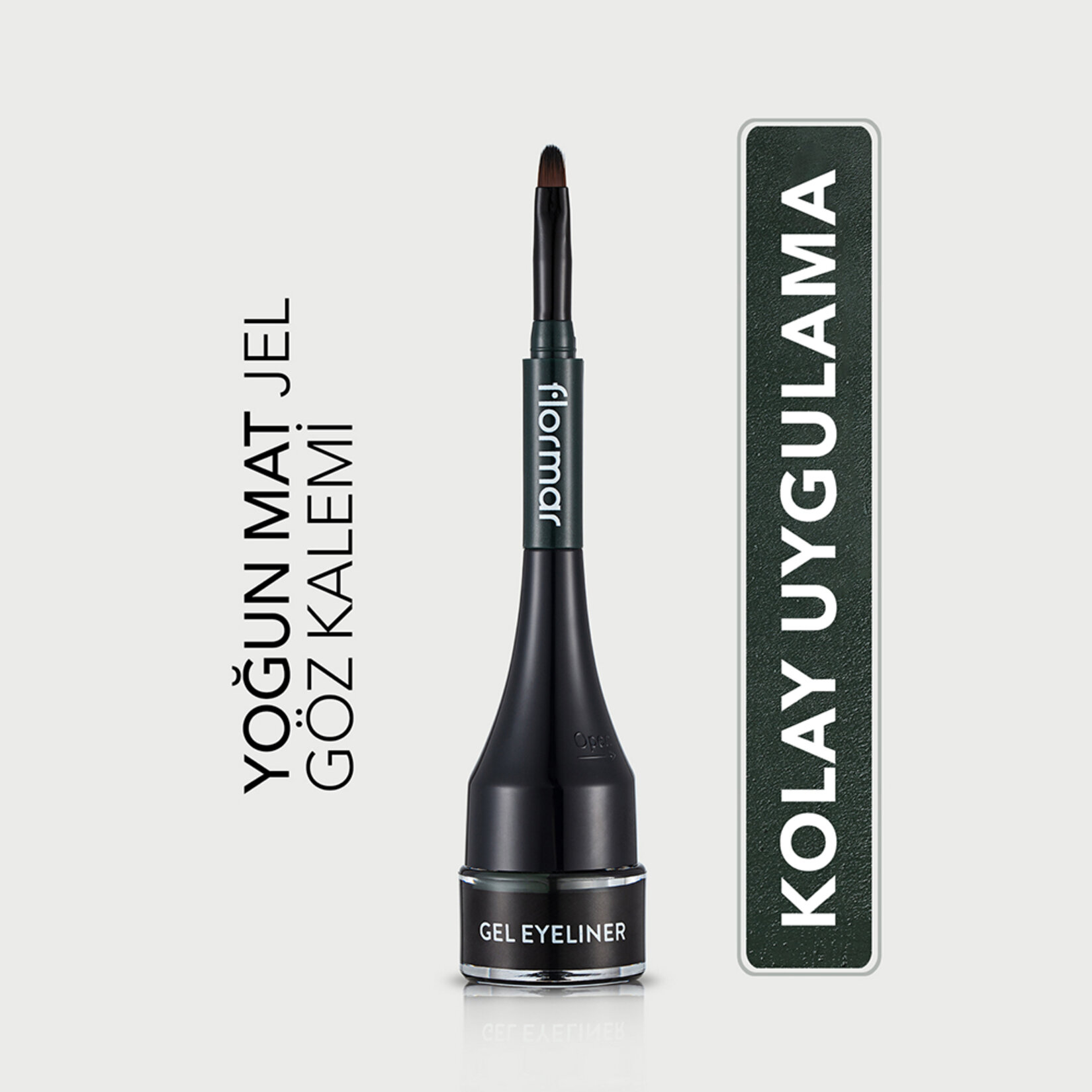 Flormar Yoğun Pigmentli ve Kremsi Dokulu Mat Jel Eyeliner - 004 Forest Green (New) - Görsel 4