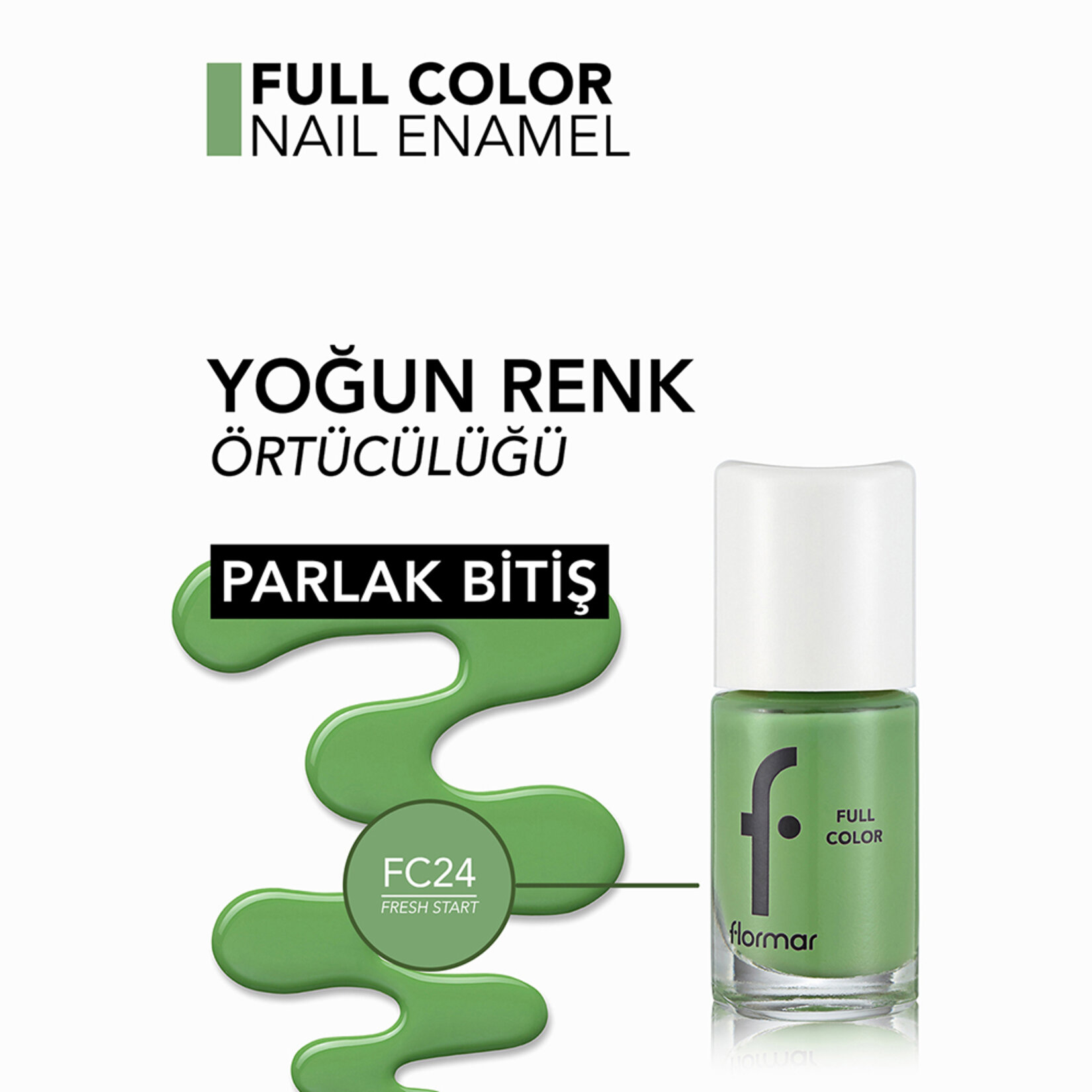 Flormar Full Color Yoğun Renk Veren İnce Yapılı Oje - FC24 Fresh Start - Görsel 5