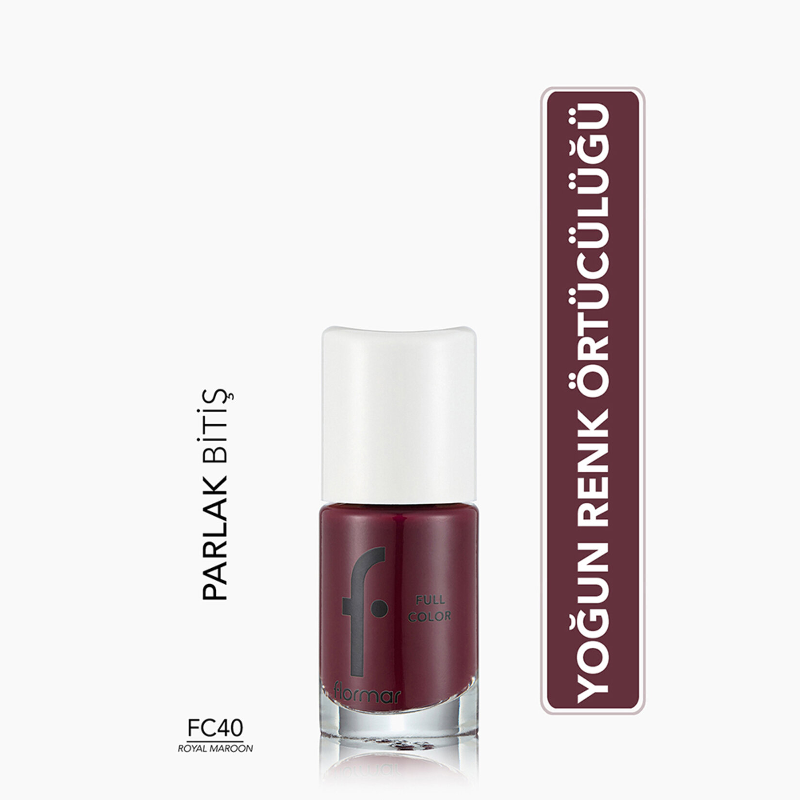 Flormar Full Color Yoğun Renk Veren İnce Yapılı Oje - FC40 Royal Maroon - Görsel 4