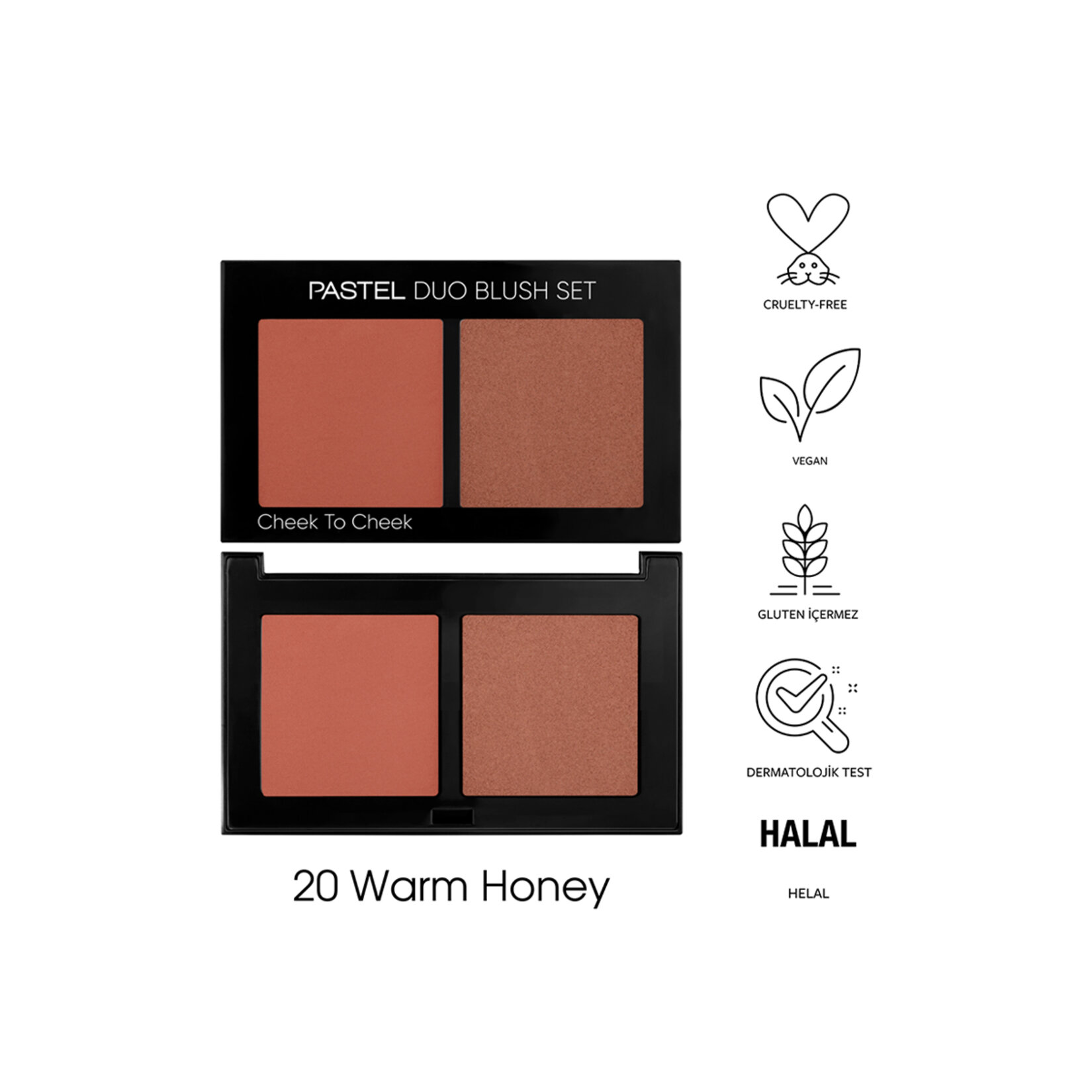 Pastel Duo Blush Set Cheek To Cheek - İkili Allık Seti 20 Warm Honey - Görsel 4