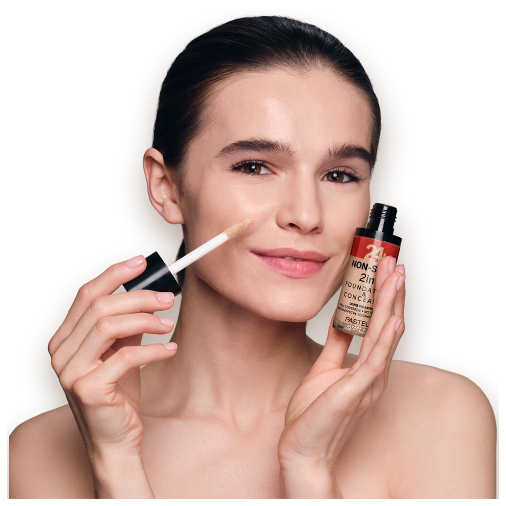 Pastel 24h Non-Stop 2in1 Foundation & Concealer - Fondöten & Kapatıcı 602 Porcelain - Görsel 4