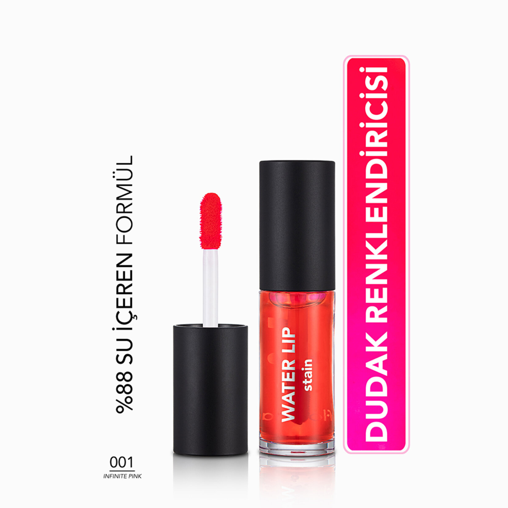 Flormar Water Lip Stain Uzun Süre Kalıcı Su Bazlı Tint - 001 Infinite Pink - Görsel 2