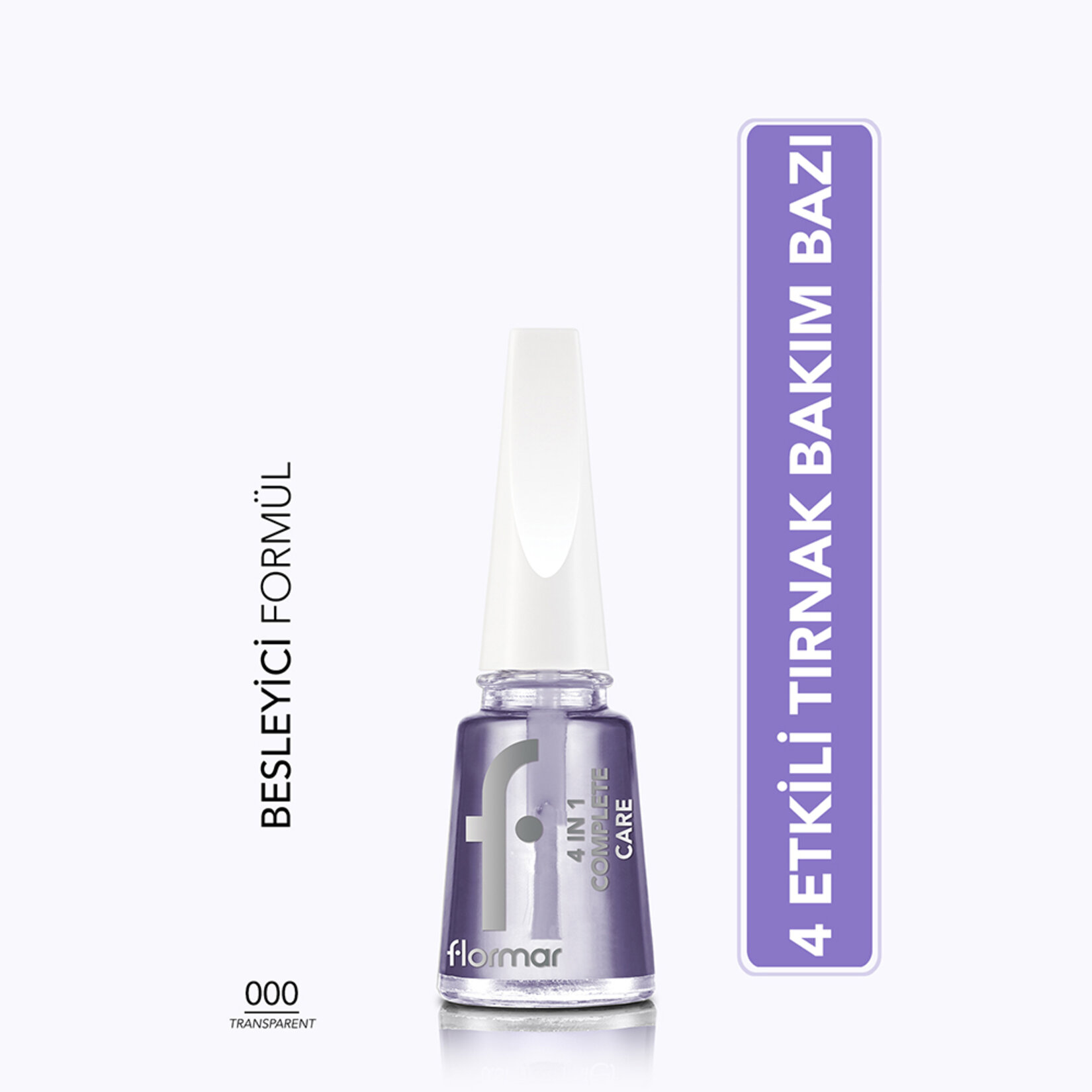 Flormar 4 in 1 Complete Çok Yönlü Bakım Yapan Tırnak Cilası - 000 Transparent - Görsel 2