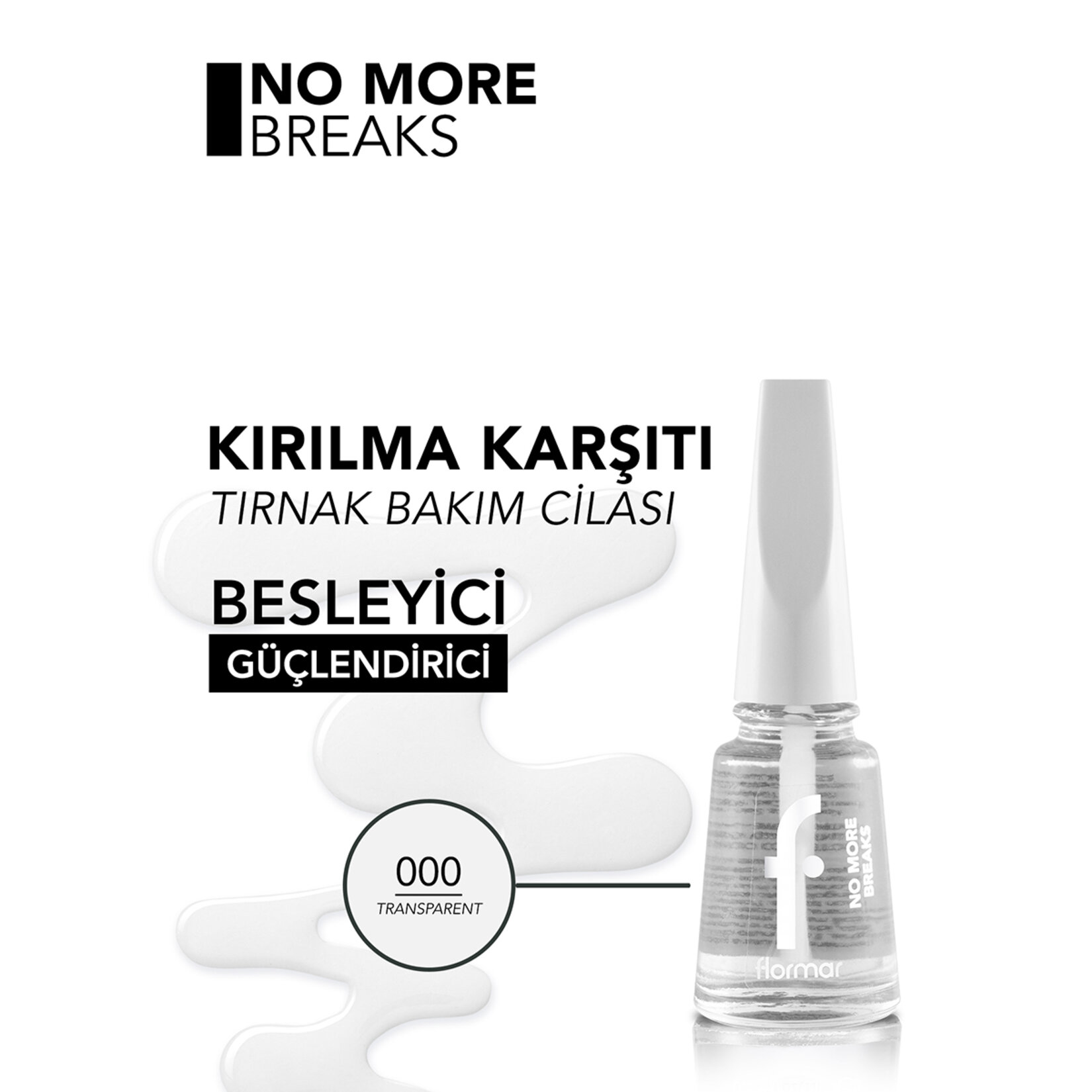 Flormar No More Breaks Kırılma Karşıtı Güçlendirici Tırnak Cilası - 000 Transparent - Görsel 5