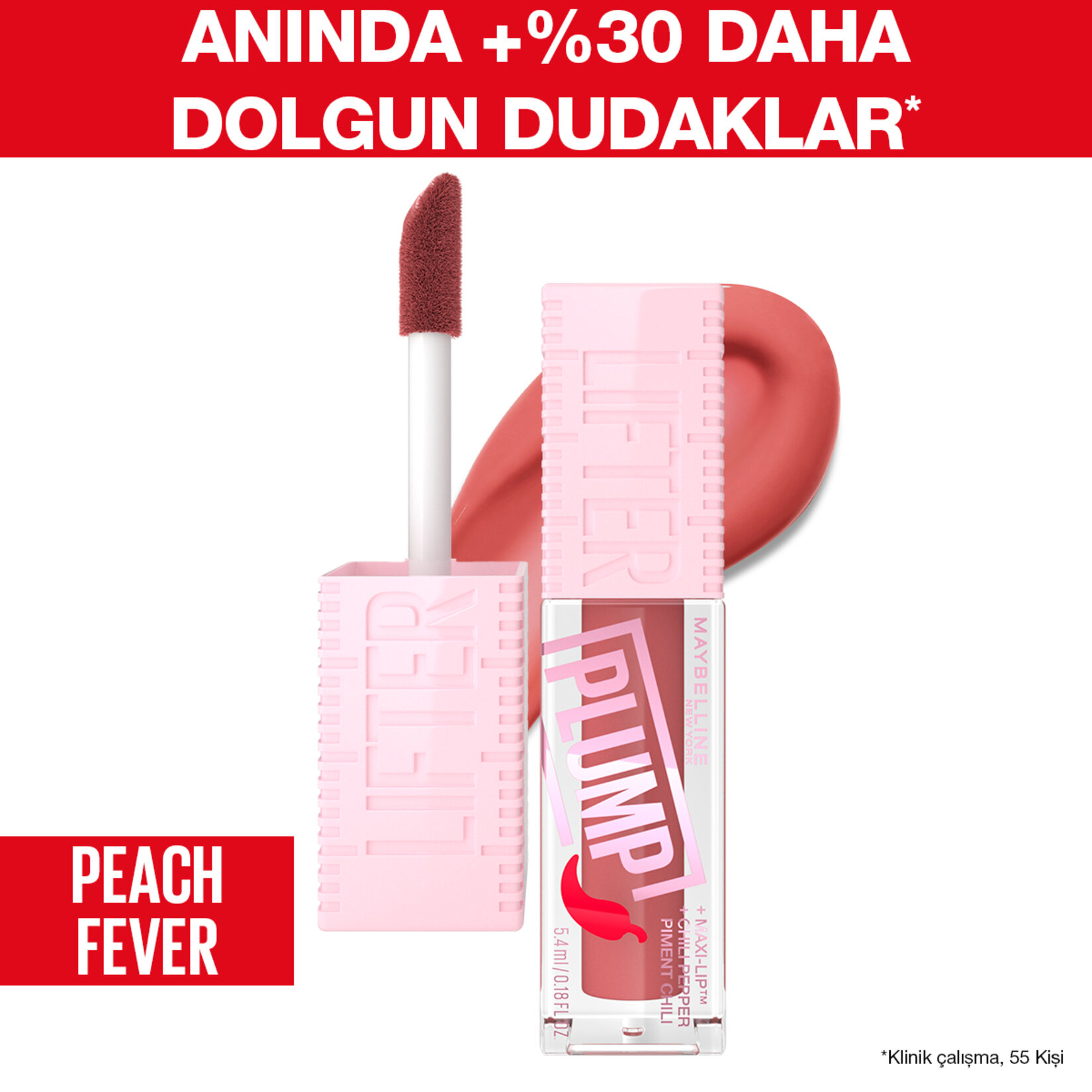 Maybelline New York Lifter Plump Dudak Parlatıcı 005 Peach Fever - Görsel 2