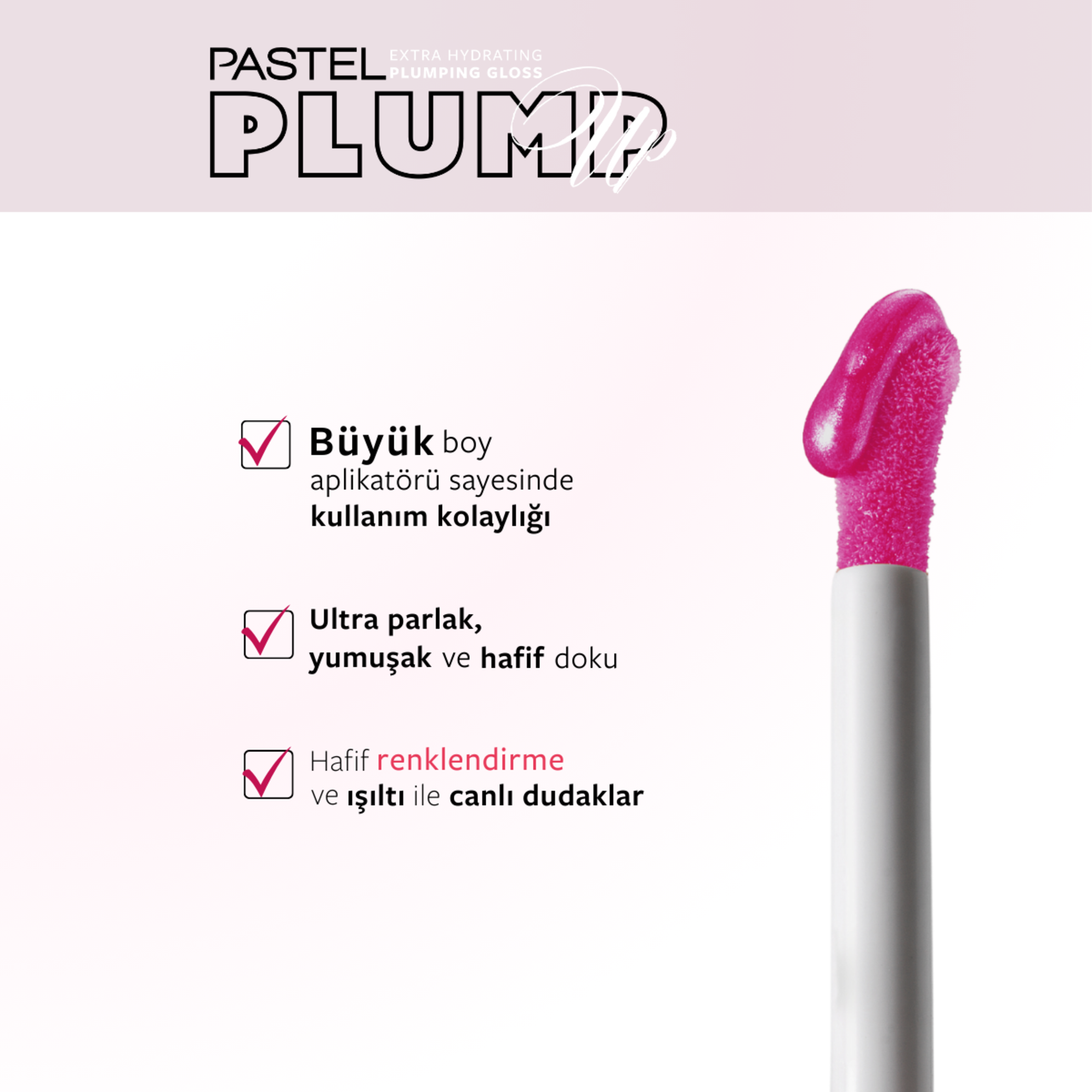 Pastel Plump Up Extra Hydrating Plumping Gloss - Dolgunlaştıran Dudak Parlatıcısı 207 Mariposa - Görsel 3