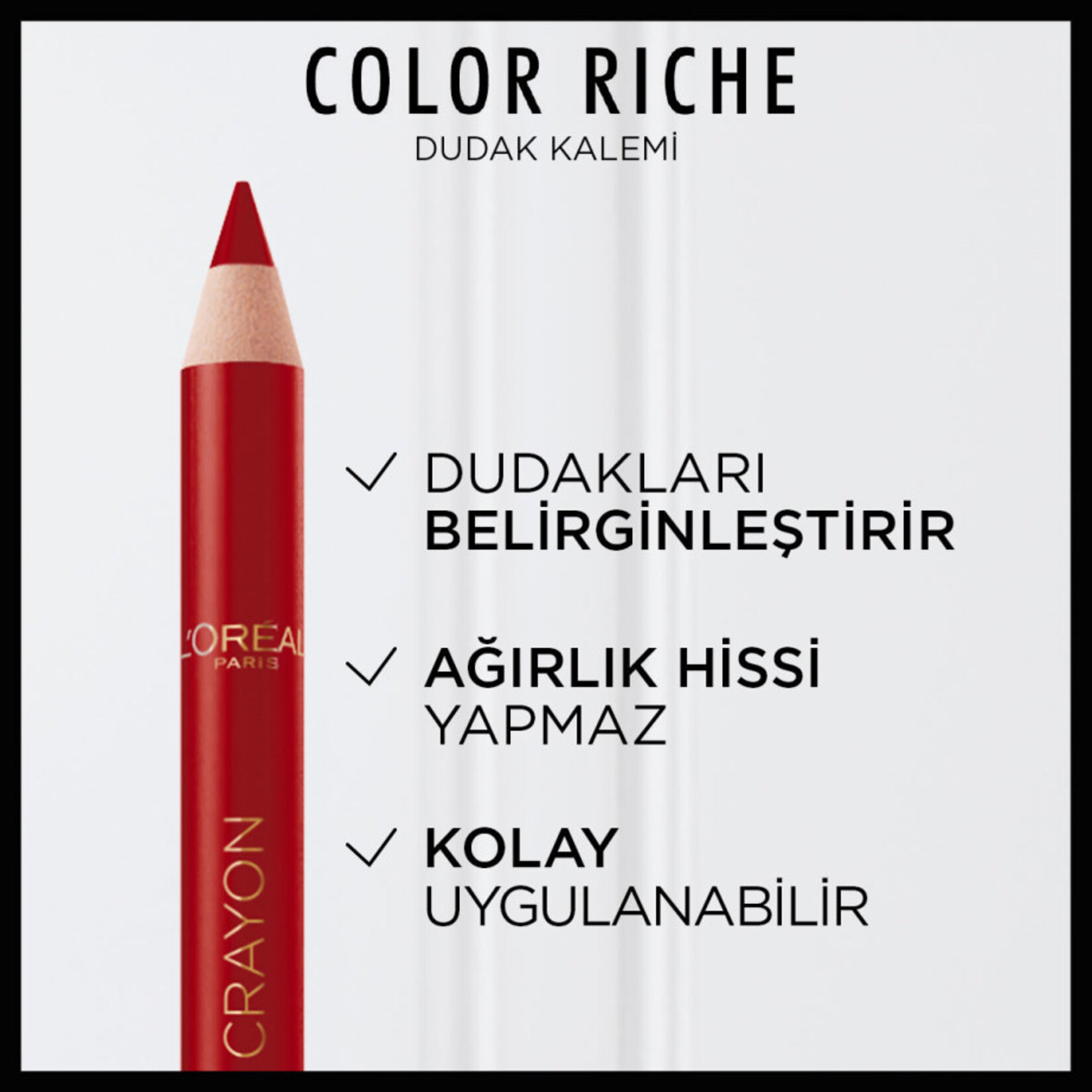 L'Oréal Paris Color Riche Dudak Kalemi - 300 Le Rouge Paris - Görsel 2