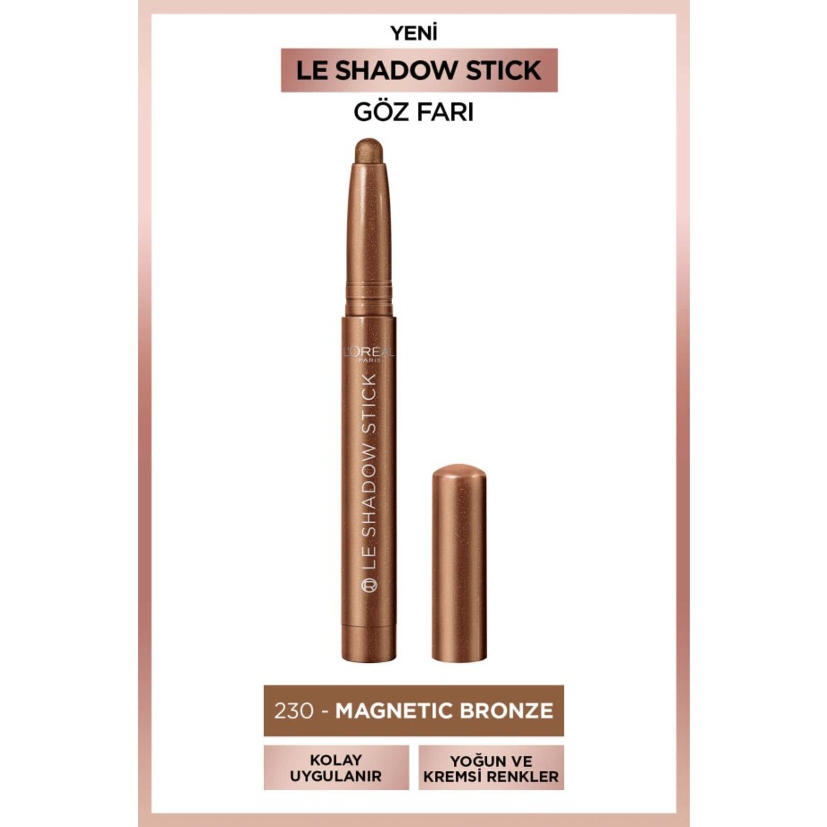 L'Oréal Paris Le Shadow Stick Göz Farı - 230 Magnetic Bronze - Görsel 5