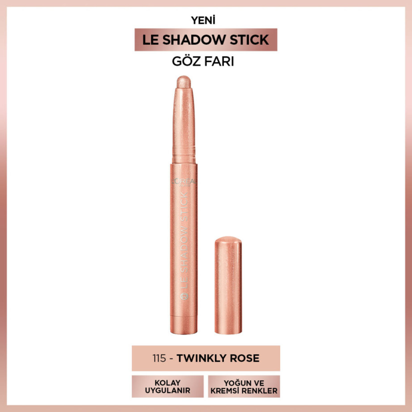 L'Oréal Paris Le Shadow Stick Göz Farı - 115 Twinkly Rose - Görsel 2