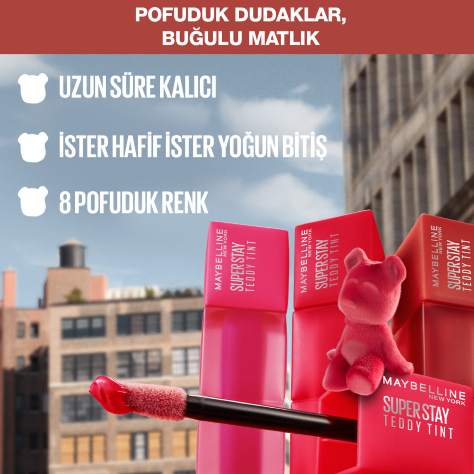 Maybelline New York Super Stay Teddy Tint Uzun Süre Kalıcı Likit Mat Tint 15 Skinny Dip - Görsel 4